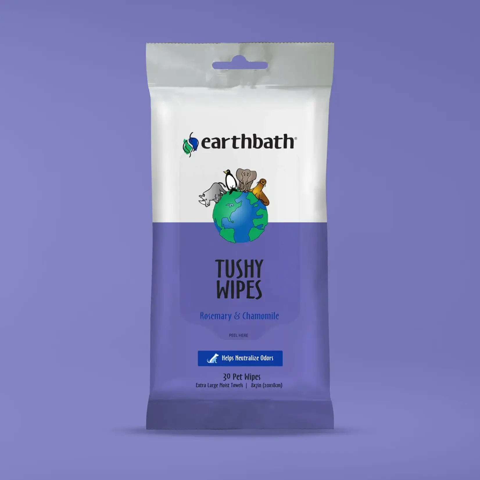 Earth Bath / Shea Pet EarthBath Tushy Wipes Rosemary Chamomile 30 Count