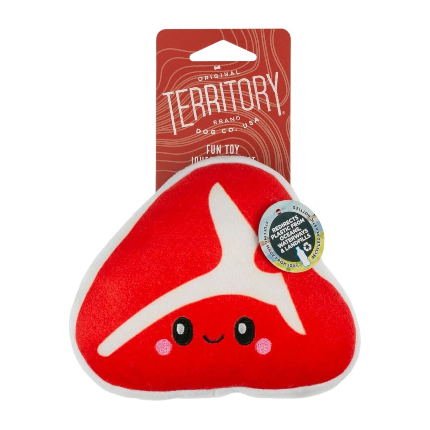 Territory Pet Territory Plush Squeaker Toy Steak