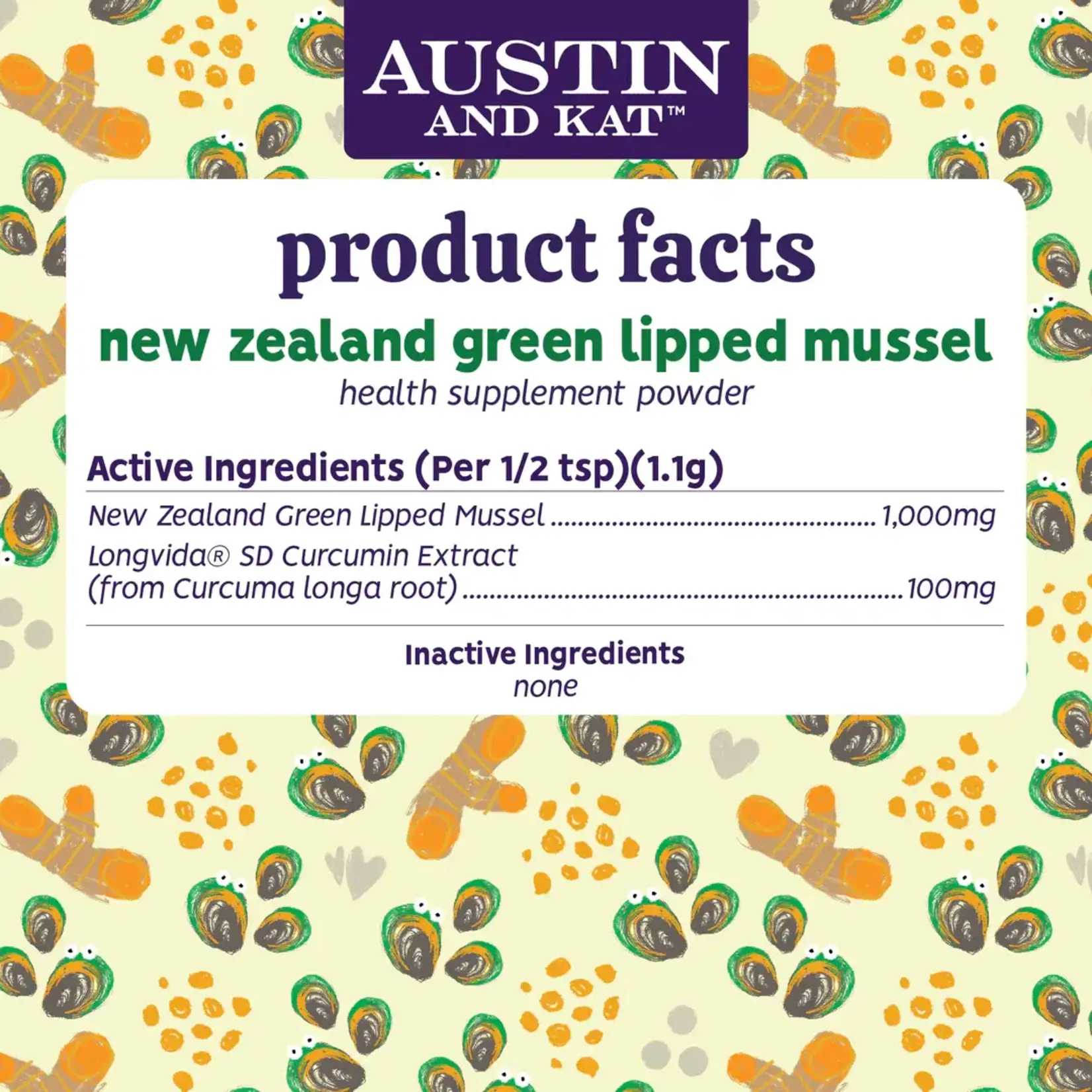 Austin and Kat Austin & Kat New Zealand Green Lipped Mussel Joint Support Powder