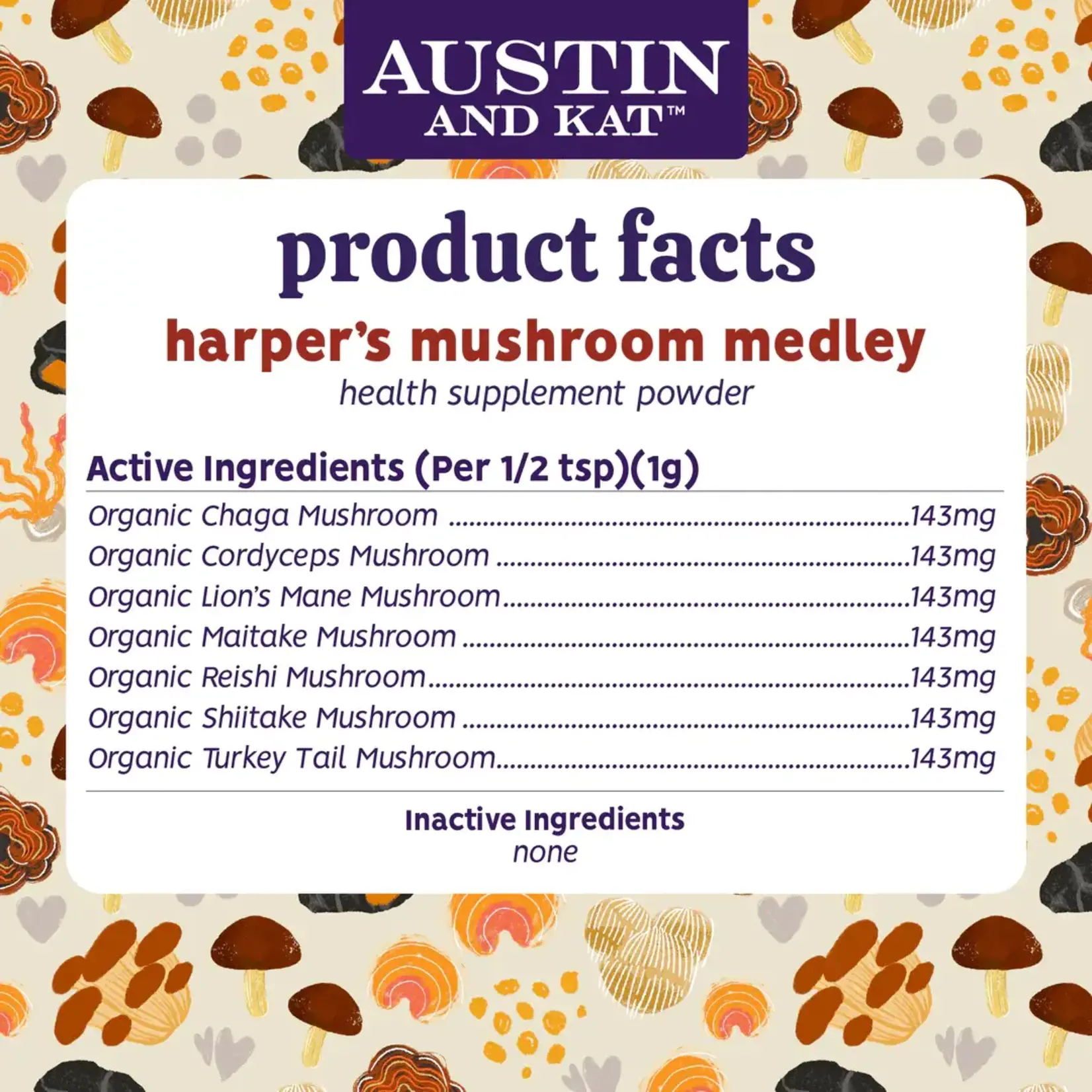 Austin and Kat Austin & Kat Harper's Mushroom Medley Immunity Powder Topper