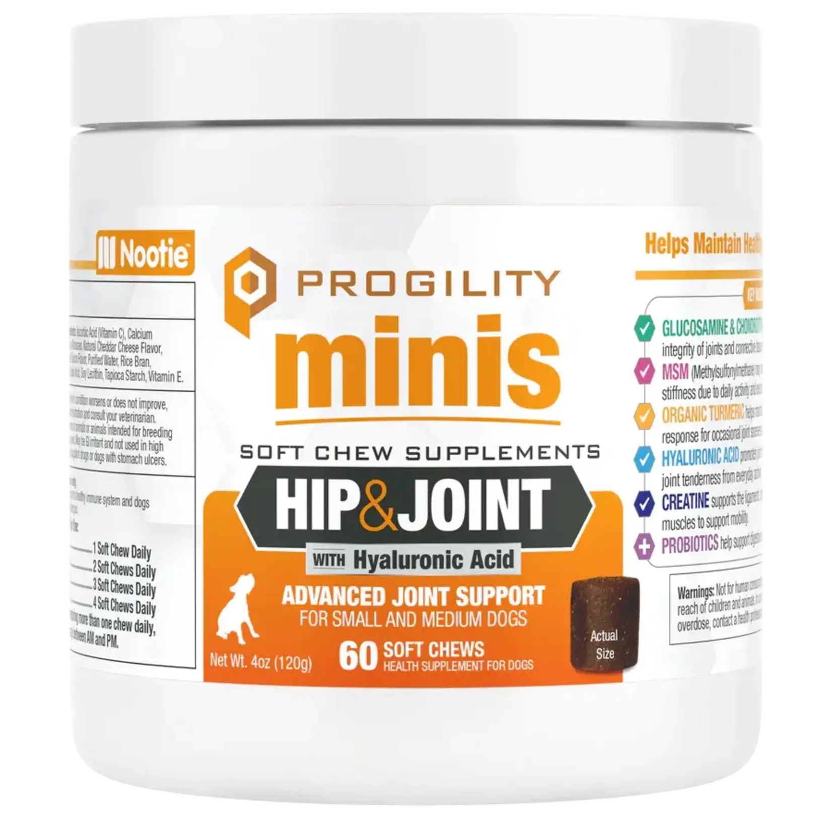 Nootie Nootie Progility Minis Hip & Joint Soft Chew Supplement for Small & Medium Dogs 60ct.