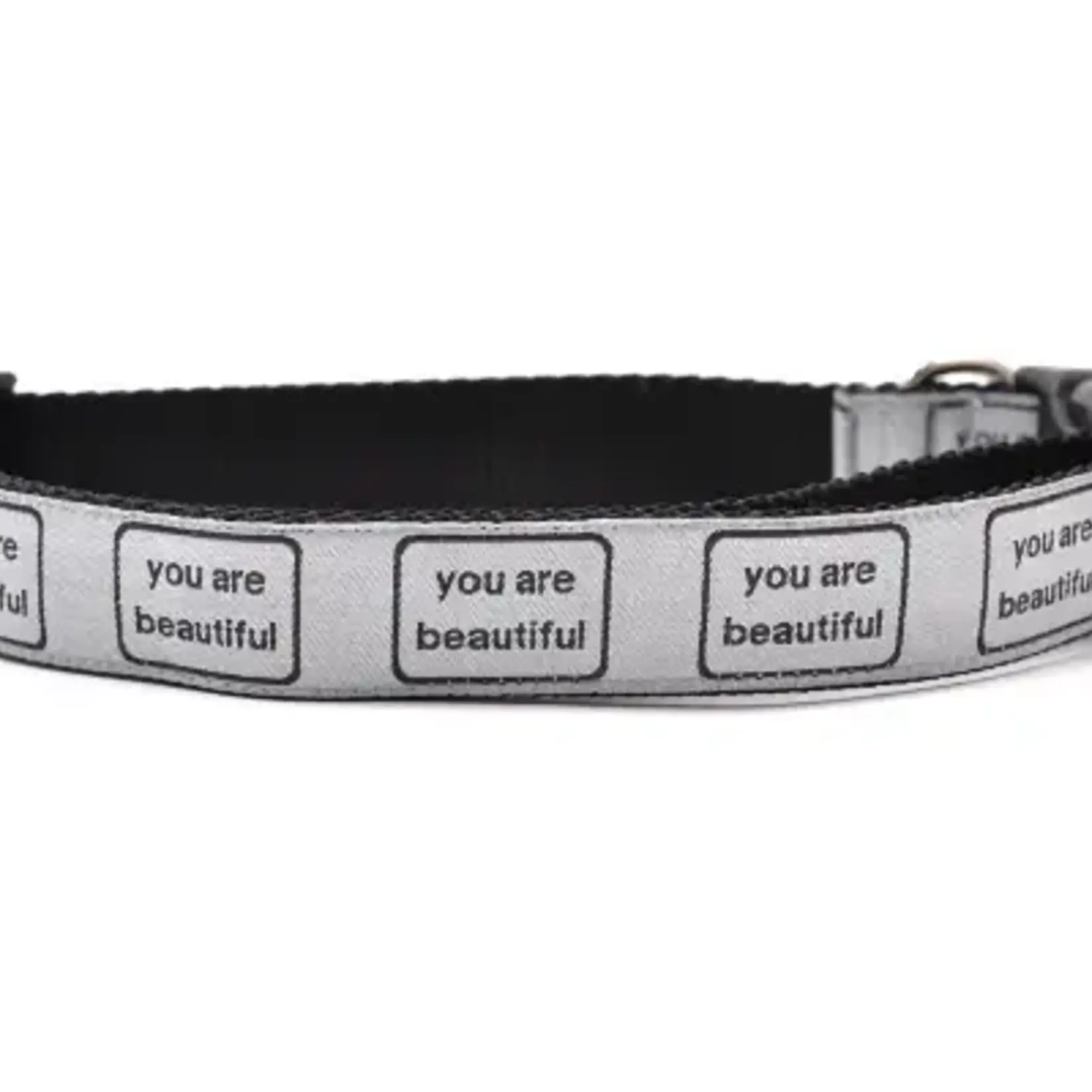 Six Point Pet Six Point Pet You Are Beautiful Collar Silver Large