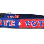 Six Point Pet Six Point Pet VOTE Collar Red/Navy Medium