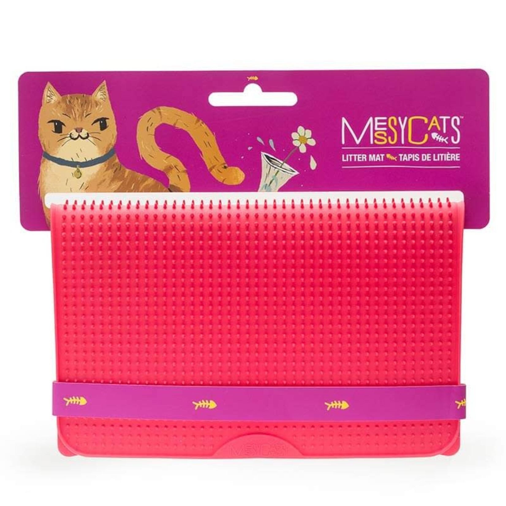 Messy Mutts Messy Mutts Cat Silicone Litter Mat Red