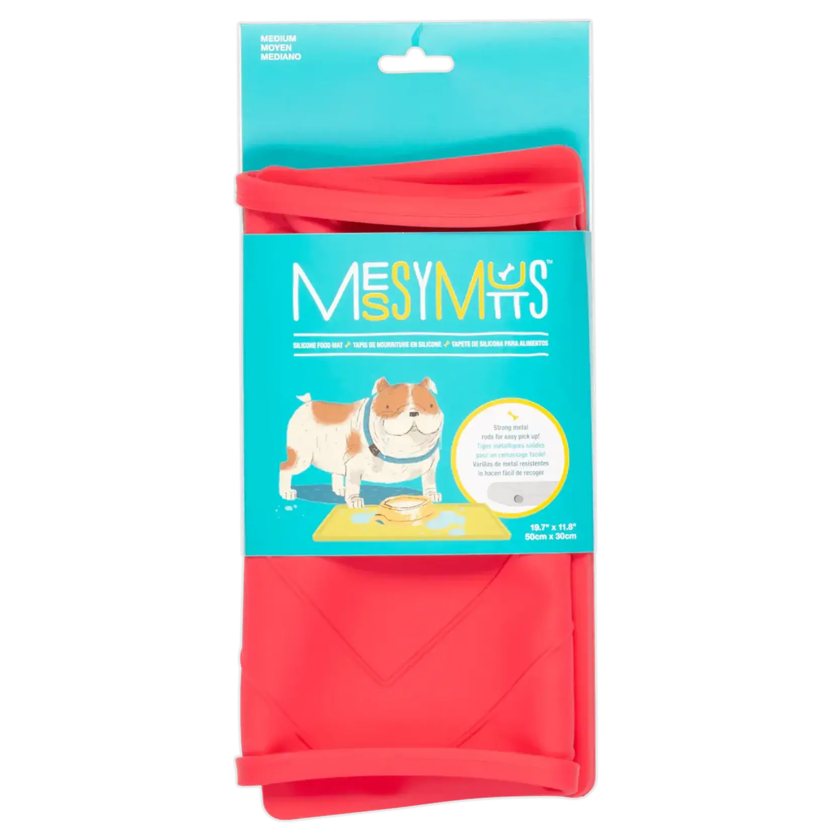 Messy Mutts Messy Mutts Silicone Non-Slip Mat Medium 20" x 12" Red