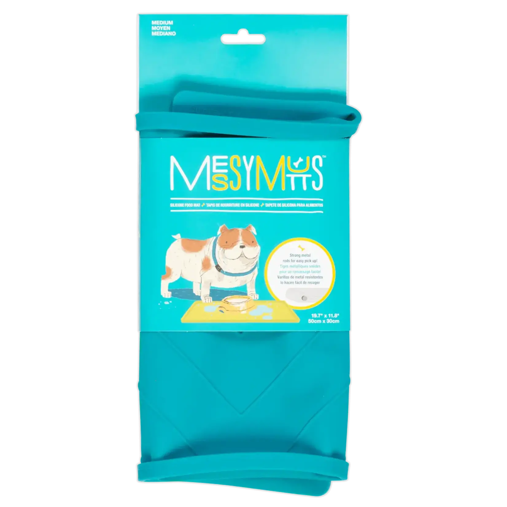 Messy Mutts Messy Mutts Silicone Non-Slip Mat Medium 20" x 12" Blue