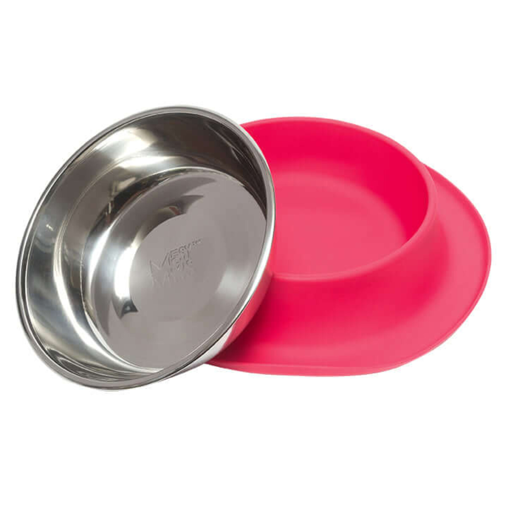 Messy Mutts Messy Mutts Single Silicone Feeder with Stainless Steel Bowl, Medium 1.5 cups Red