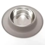 Messy Mutts Messy Mutts Single Silicone Feeder with Stainless Steel Bowl XL 6 cups Grey