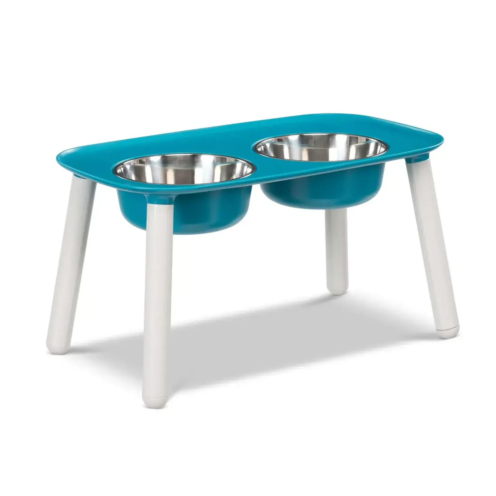 Messy Mutts Messy Mutts Elevated Double Feeder, Adjustable Height Blue