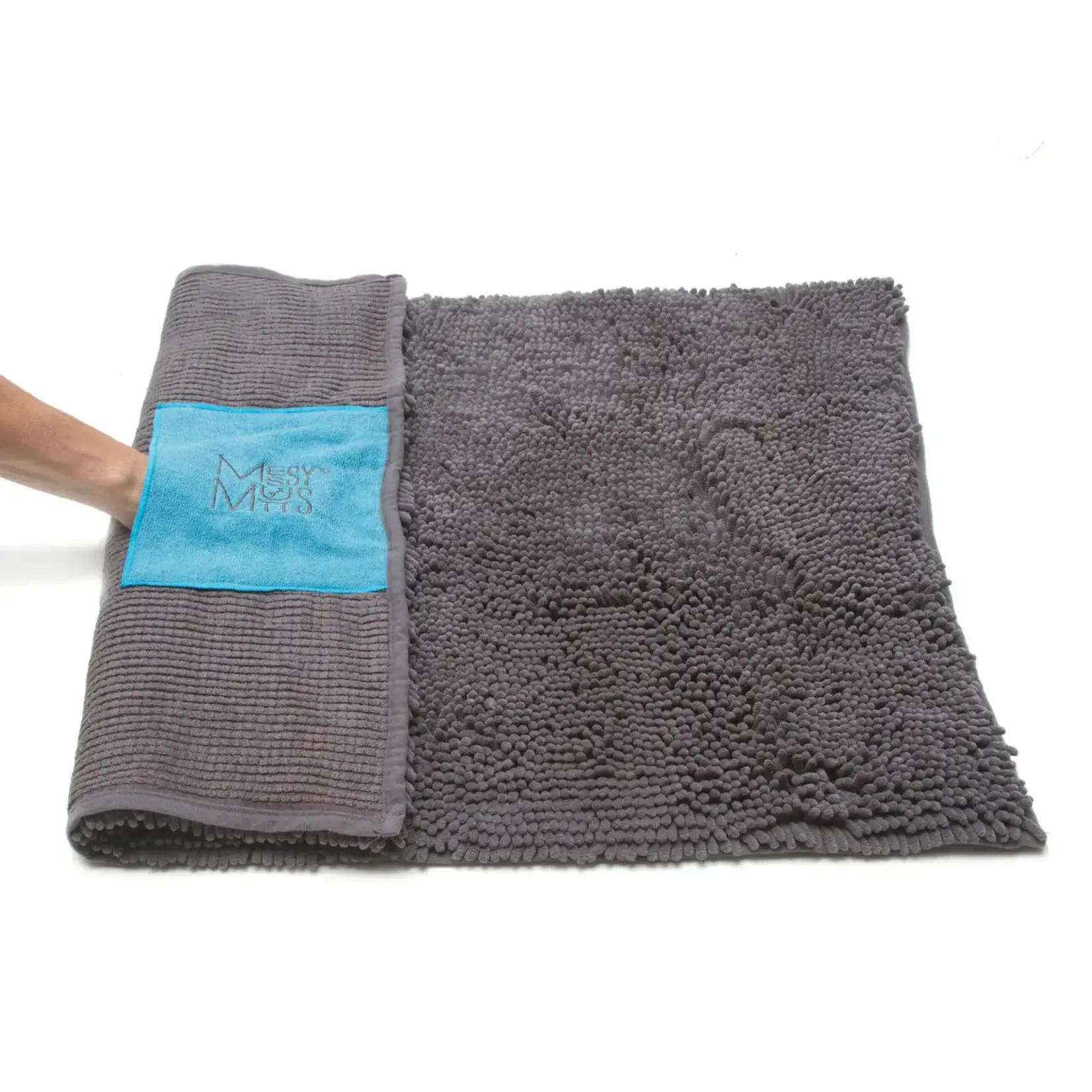 Messy Mutts Messy Mutts Microfiber Drying Mat and Towel with Hand Pockets, Medium 36"x24"