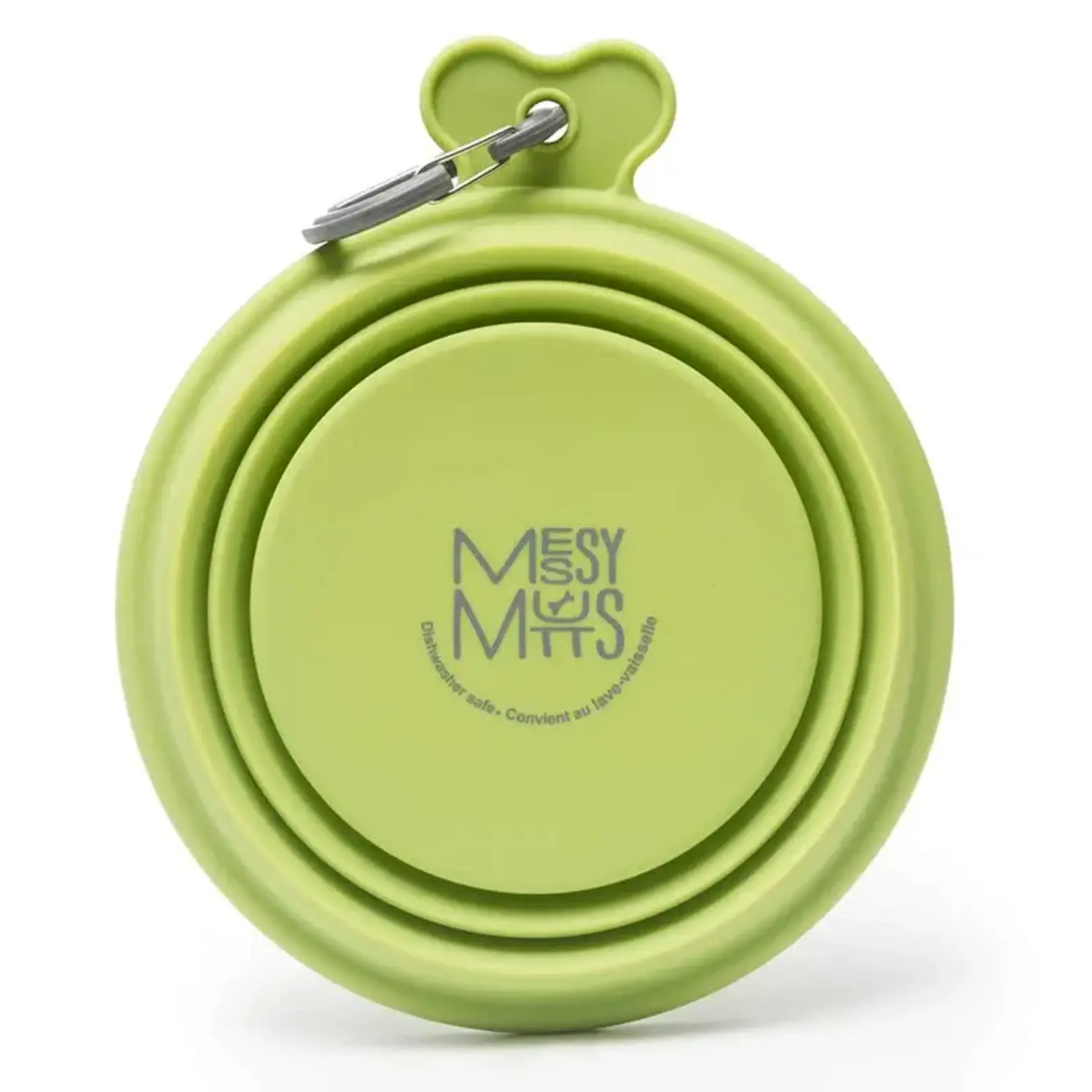 Messy Mutts Messy Mutts Silicone Collapsible Bowl, Small 1.5 cups Green