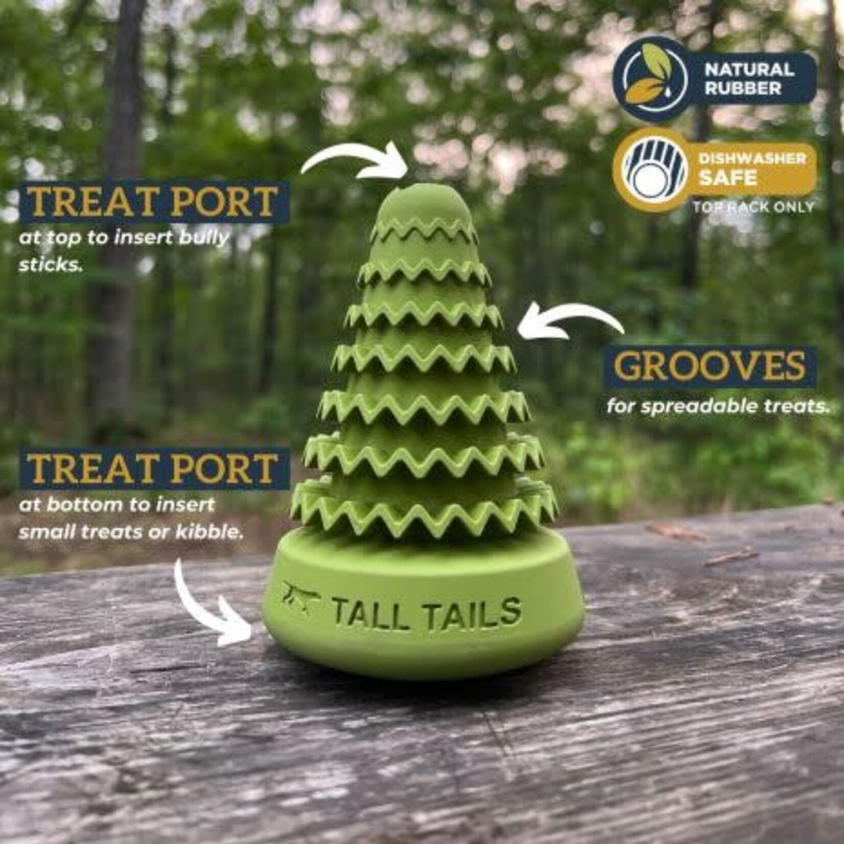 Tall Tails Tall Tails Evergreen Tree Natural Rubber Reward Toy