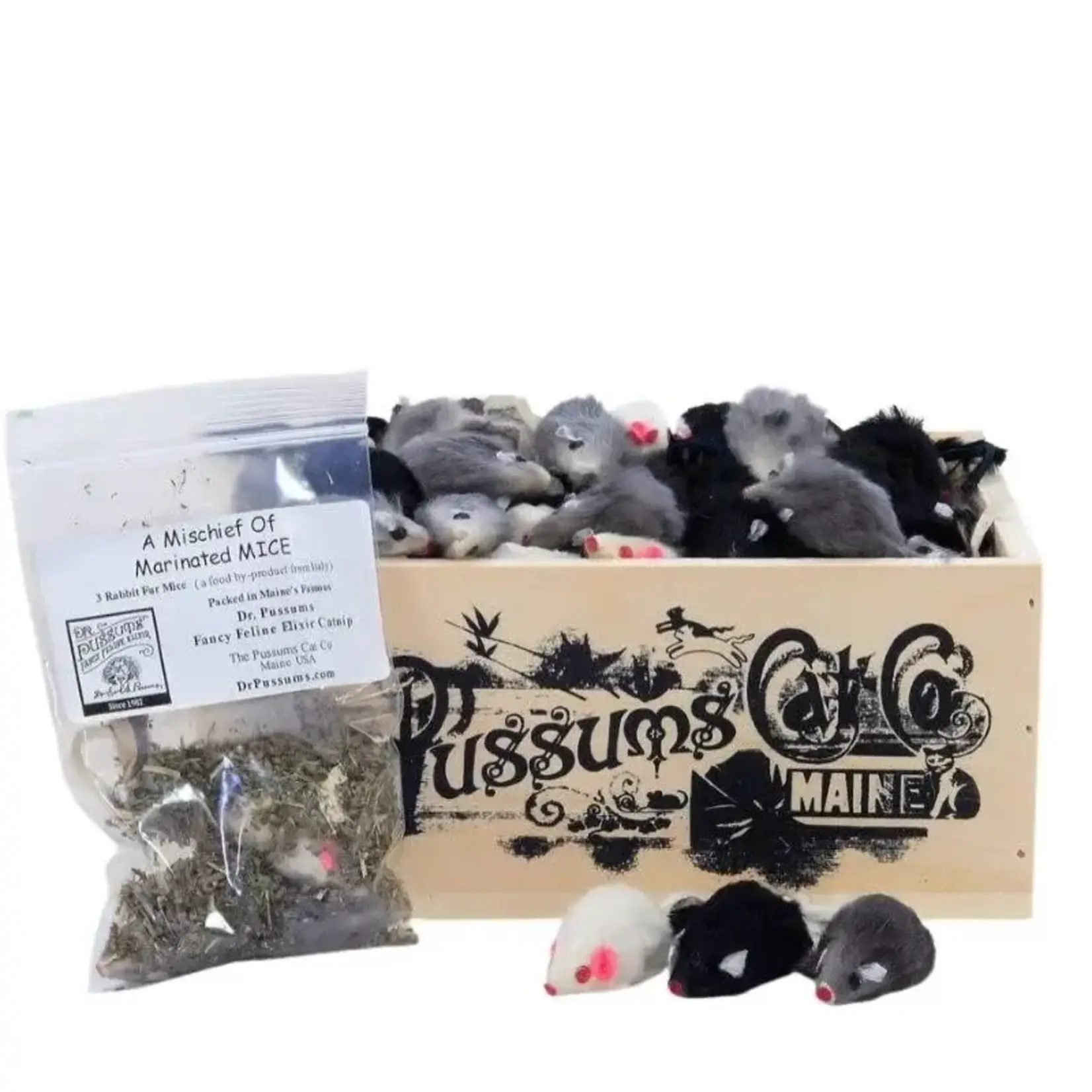 Dr. Pussums Catnip Mischief of Marinated Mice 3 Pack