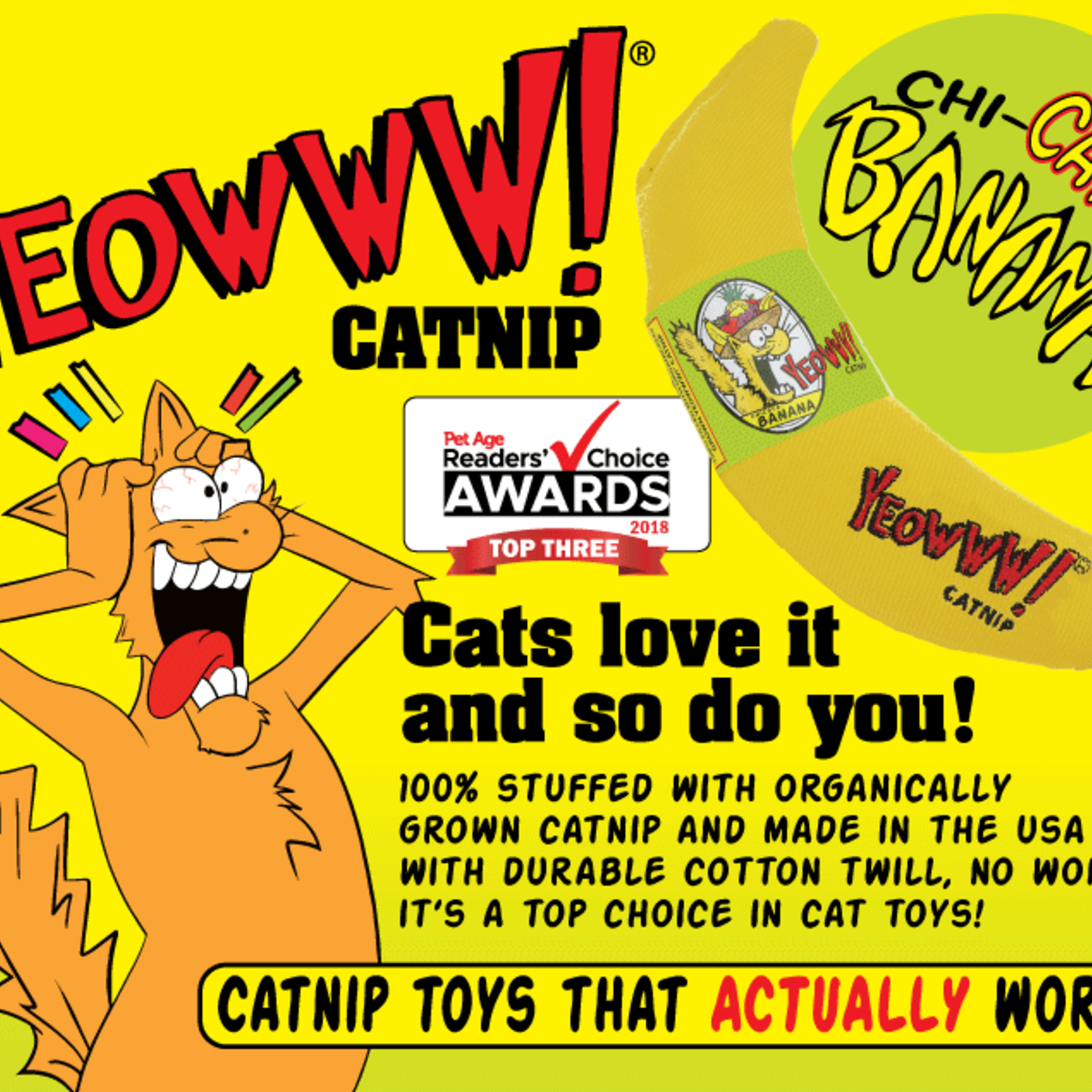Yeoww Ducky World Inc. Yeowww! Catnip Banana