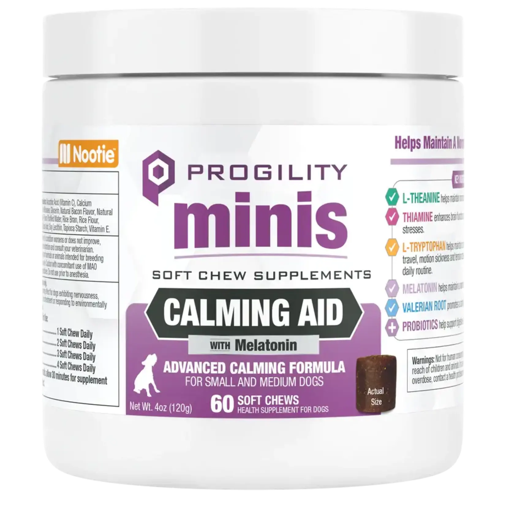 Nootie Nootie Progility Minis Calming Aid Soft Chew Supplements for Small & Medium Dogs 60ct