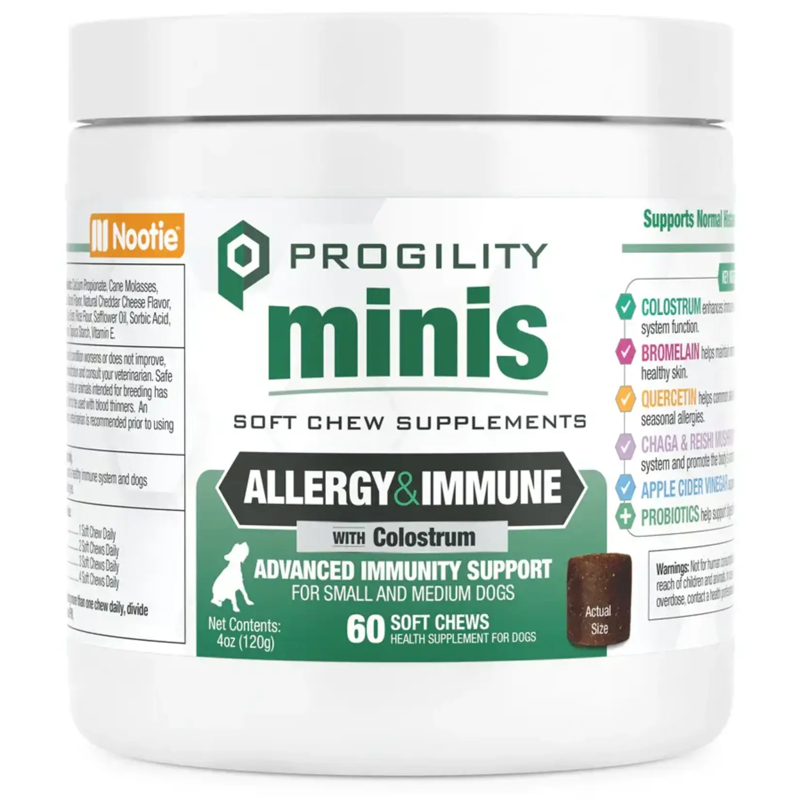 Nootie Nootie Progility Minis Allergy & Immune Soft Chew Supplement for Small & Medium Dogs 60ct