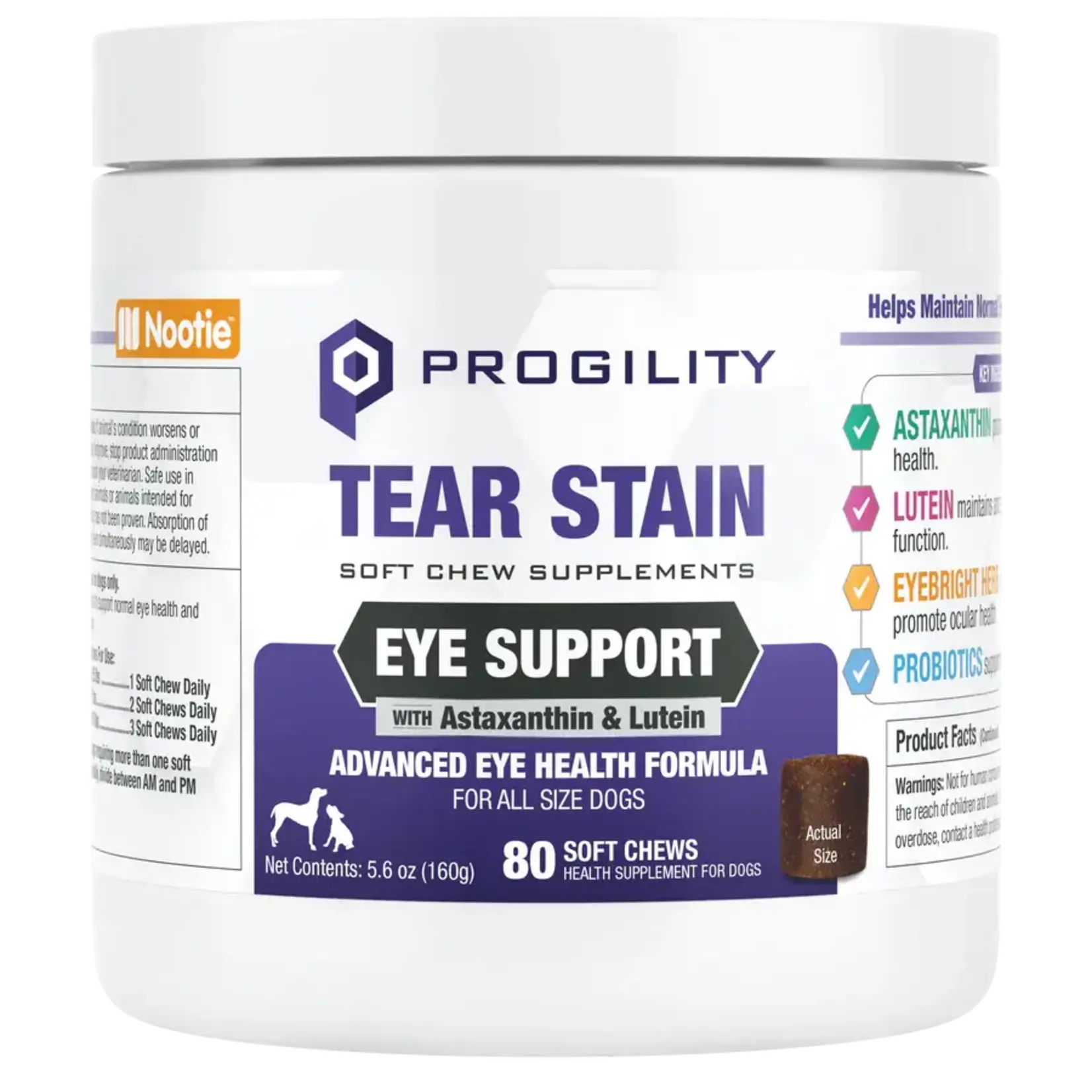 Nootie Nootie Progility Tear Stain Eye Support Soft Chew Supplement for Dogs 80ct