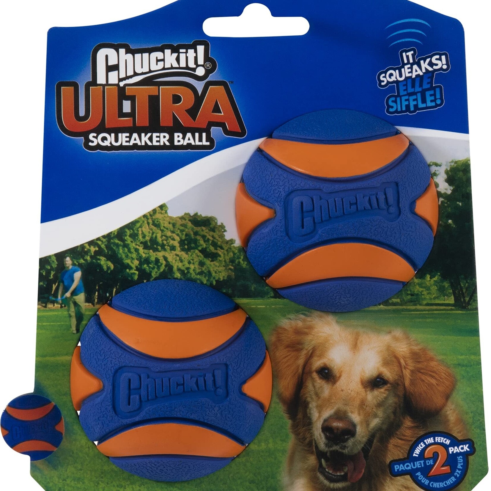 Chuckit! Chuckit! Ultra Squeaker Ball Medium 2pk
