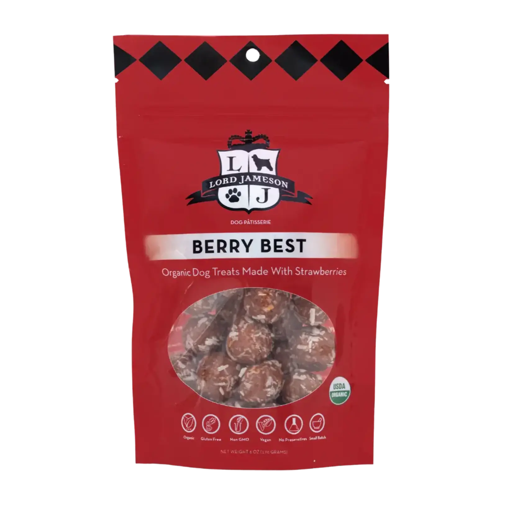 Lord Jameson Lord Jameson Berry Best Organic Dog Treats with Strawberries 6oz