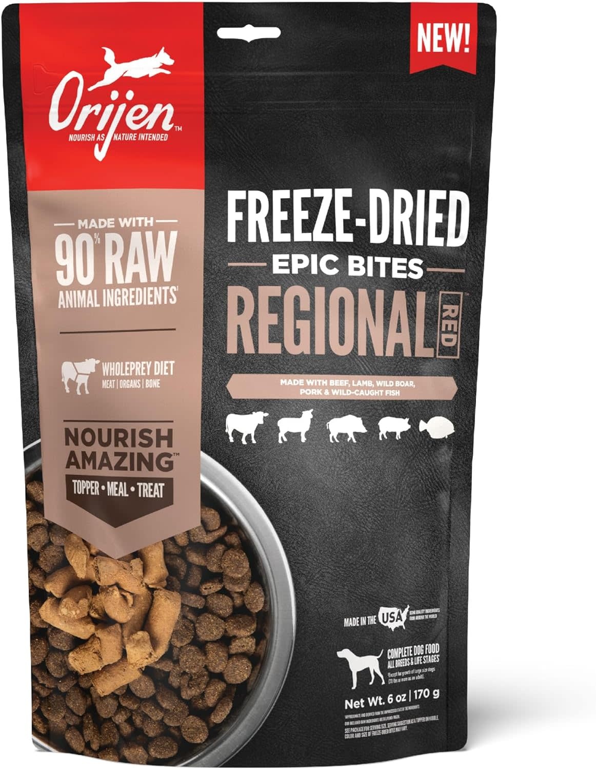 Champion Pet Foods Orijen Dog FD Epic Bites Regional Red Recipe