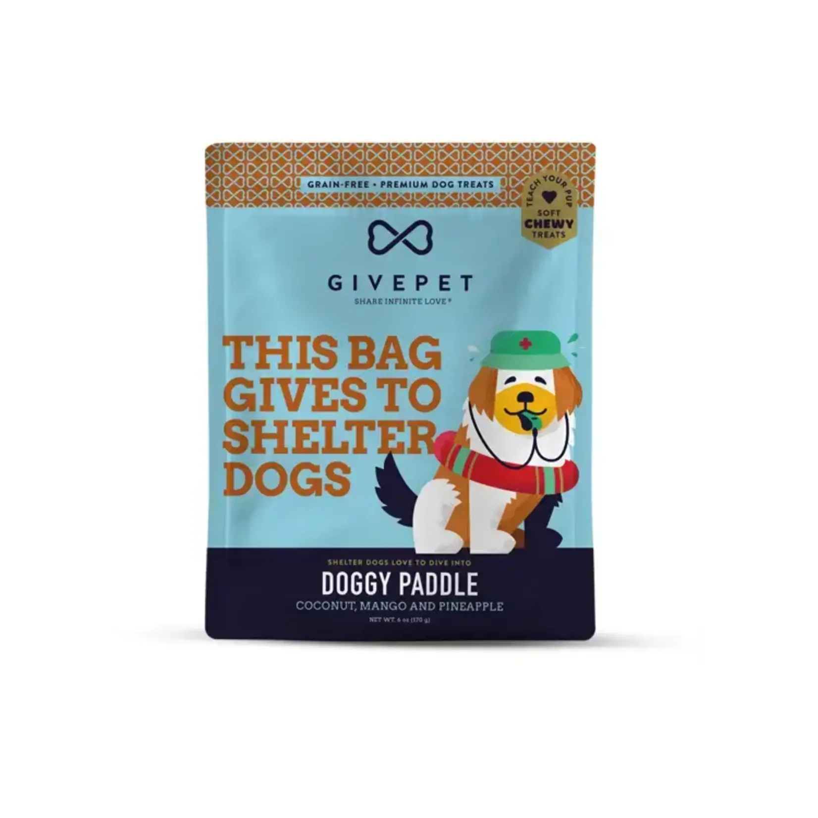 GivePet GivePet Doggy Paddle Coconut, Mango, & Pineapple Treats for Dogs 6oz