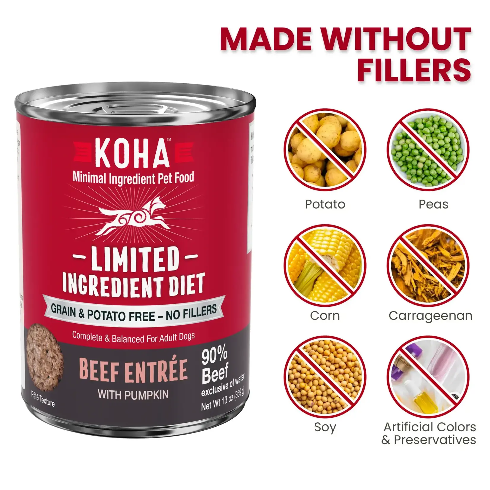 Koha Koha Dog Grain Free Limited Ingredient Beef Pate 13 OZ