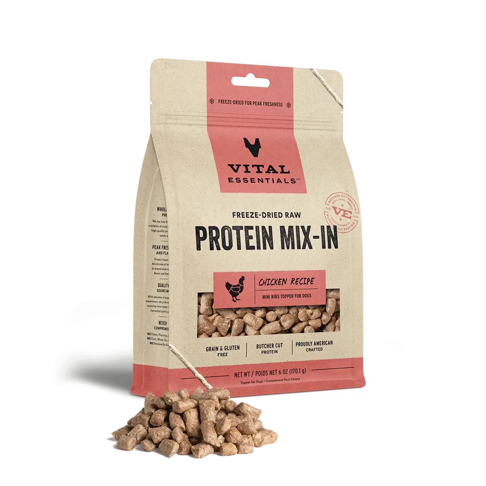 Vital Essentials Vital Essentials Dog FD Protein Mix-In Mini Nibs Topper Chicken Recipe 6oz