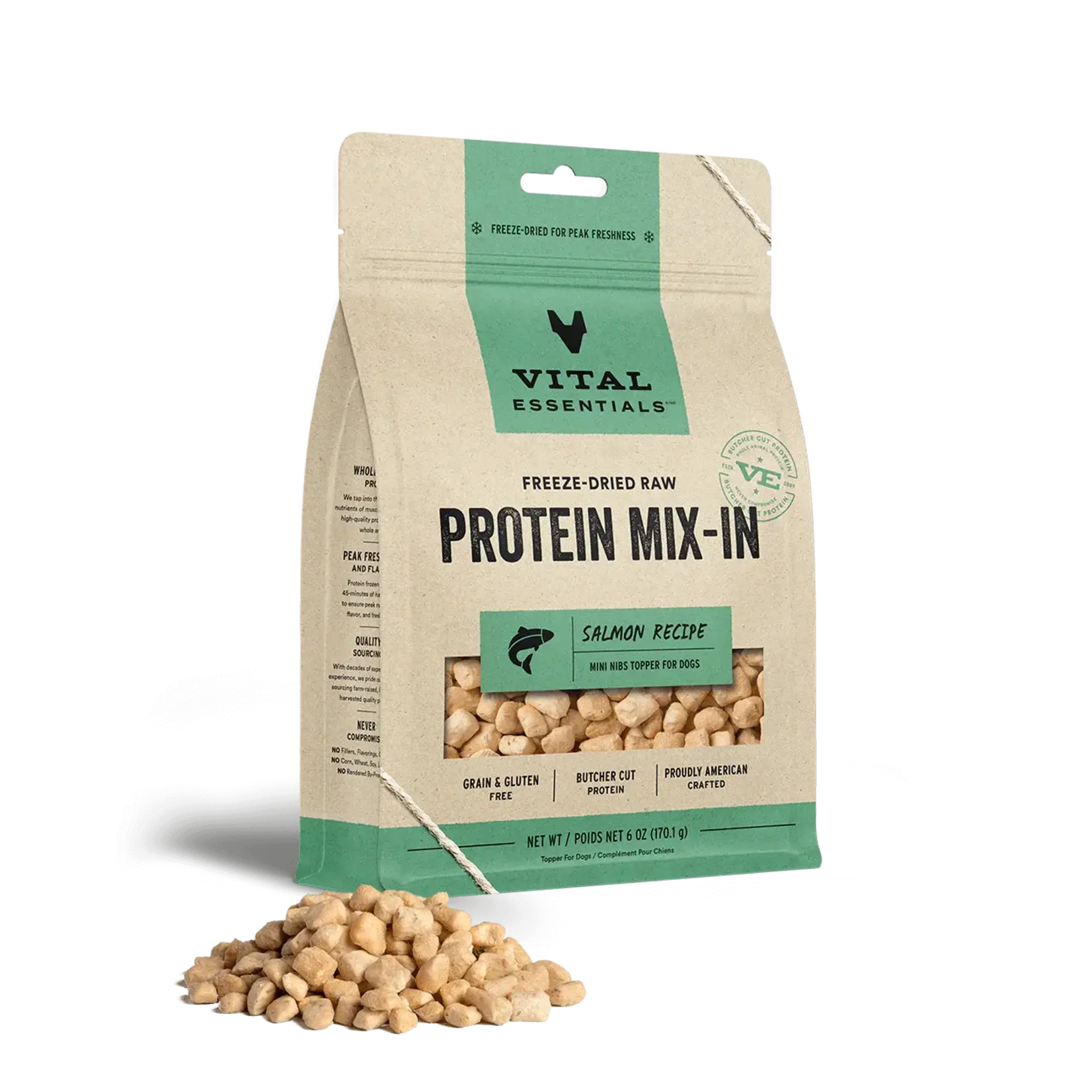Vital Essentials Vital Essentials Dog FD Protein Mix-In Mini Nibs Topper Salmon Recipe 6oz