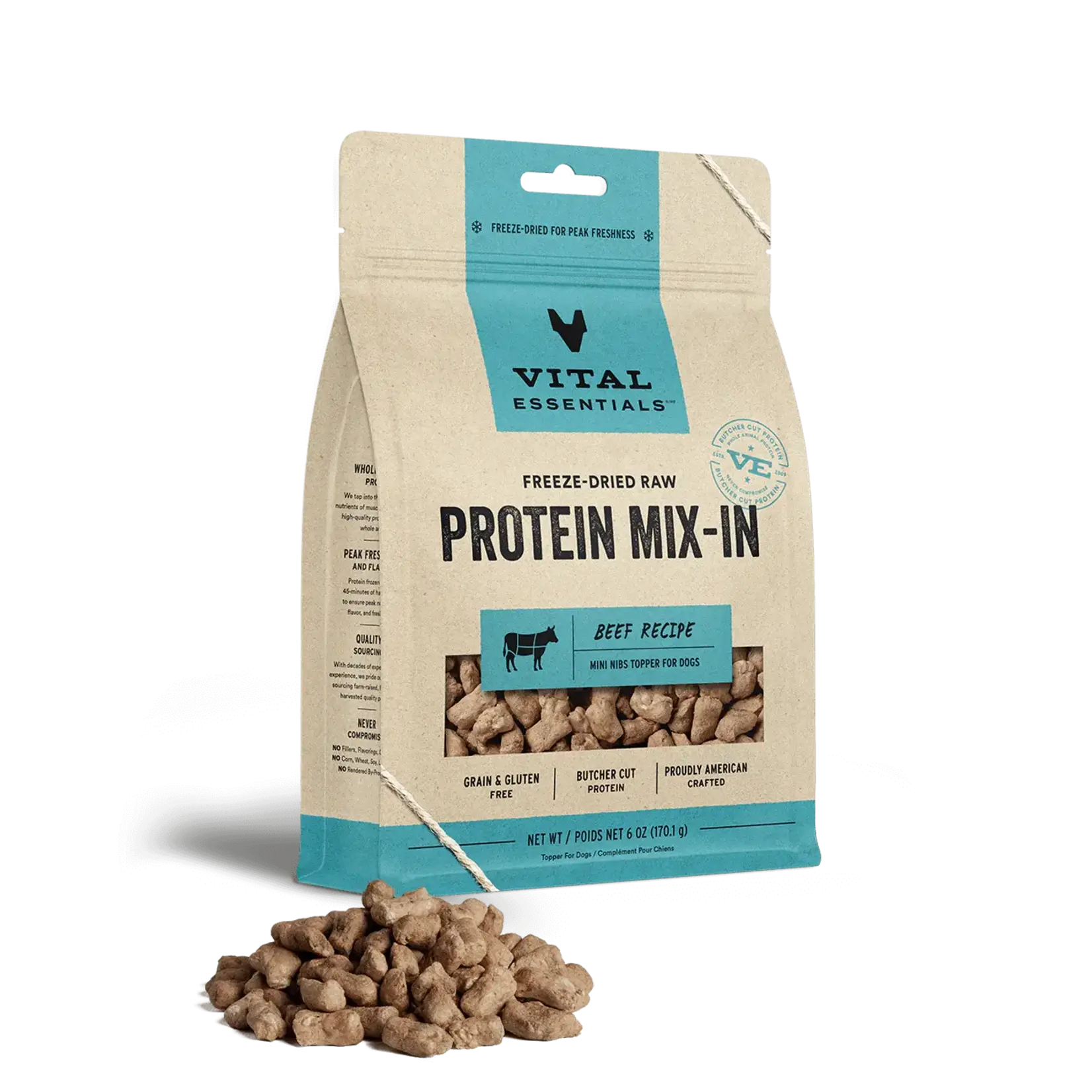 Vital Essentials Vital Essentials Dog FD Protein Mix-In Mini Nibs Topper Beef Recipe 6oz