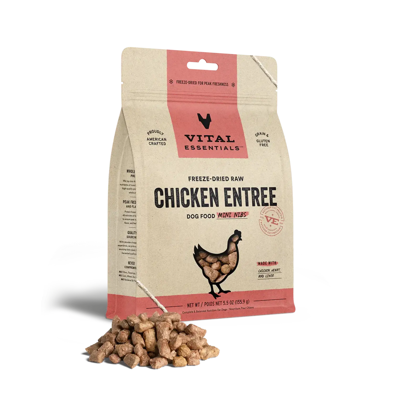 Vital Essentials Vital Essentials Dog FD Raw Mini Nibs Chicken Entree 5.5oz