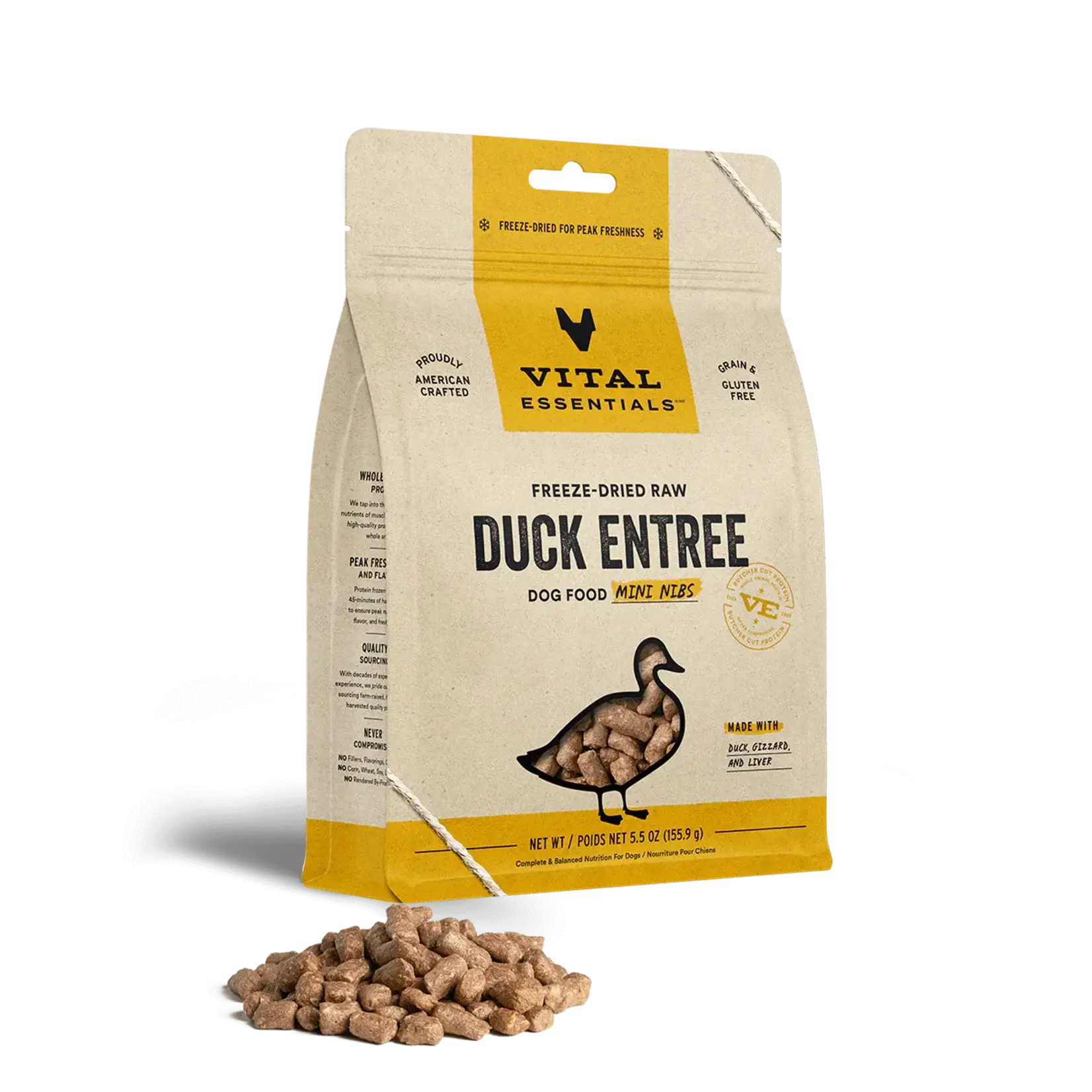 Vital Essentials Vital Essentials Dog FD Raw Mini Nibs Duck Entree 5.5oz