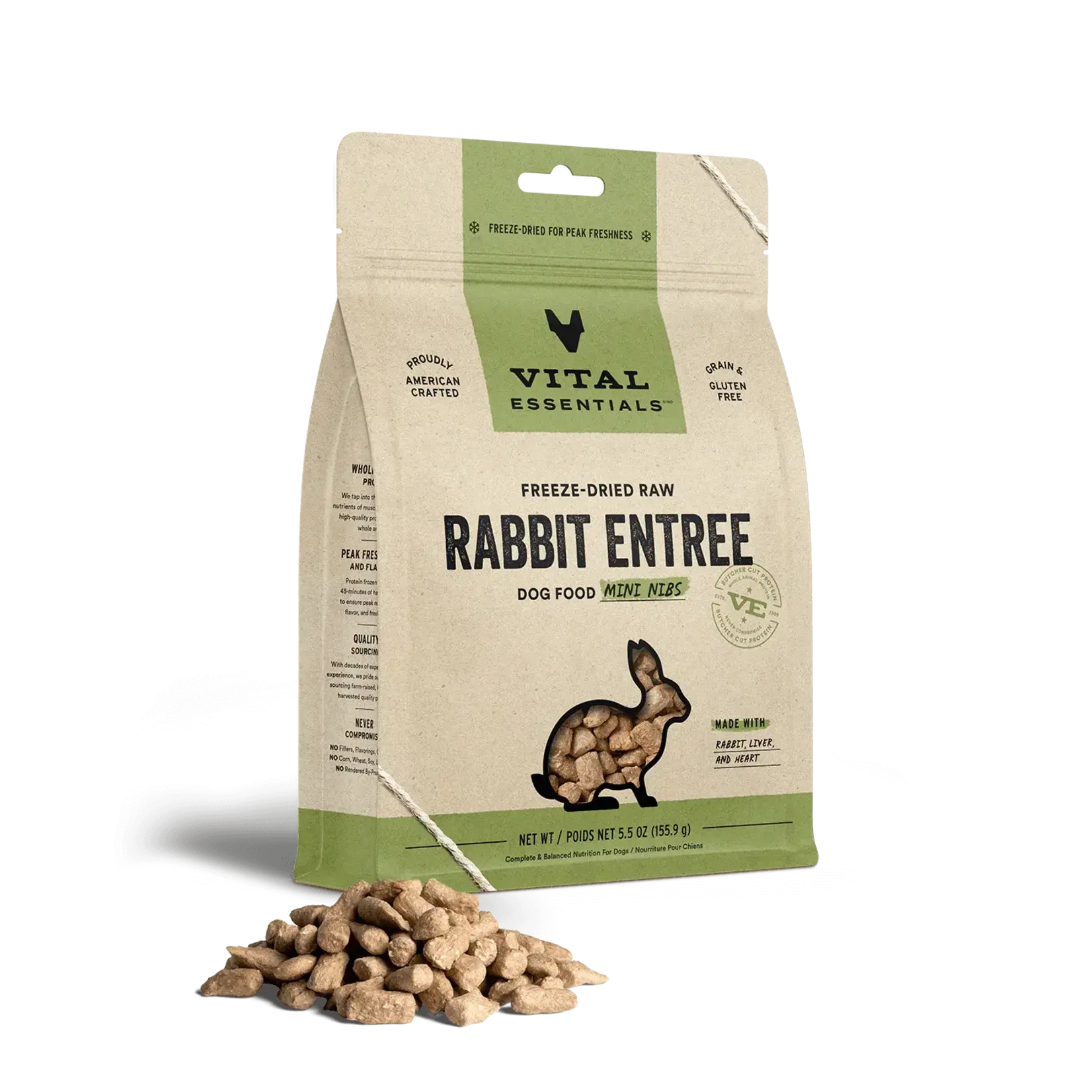 Vital Essentials Vital Essentials Dog FD Raw Mini Nibs Rabbit Entree 5.5oz