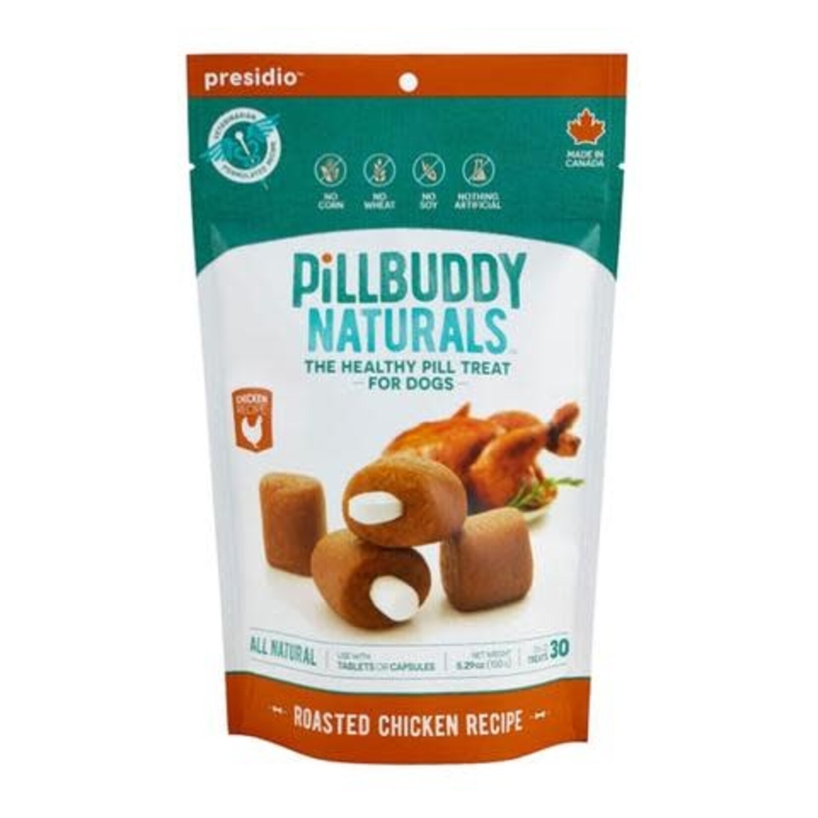 Presidio Presidio Pill Buddy Naturals Dog Treat Roasted Chicken Recipe 30 Count