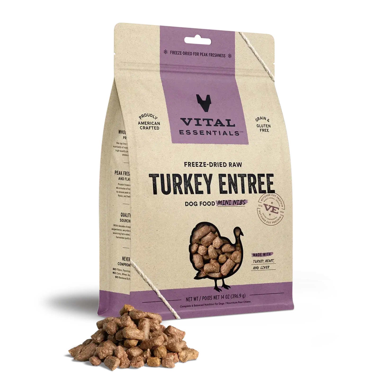 Vital Essentials Vital Essentials Dog FD Raw Mini Nibs Turkey Entree 14oz