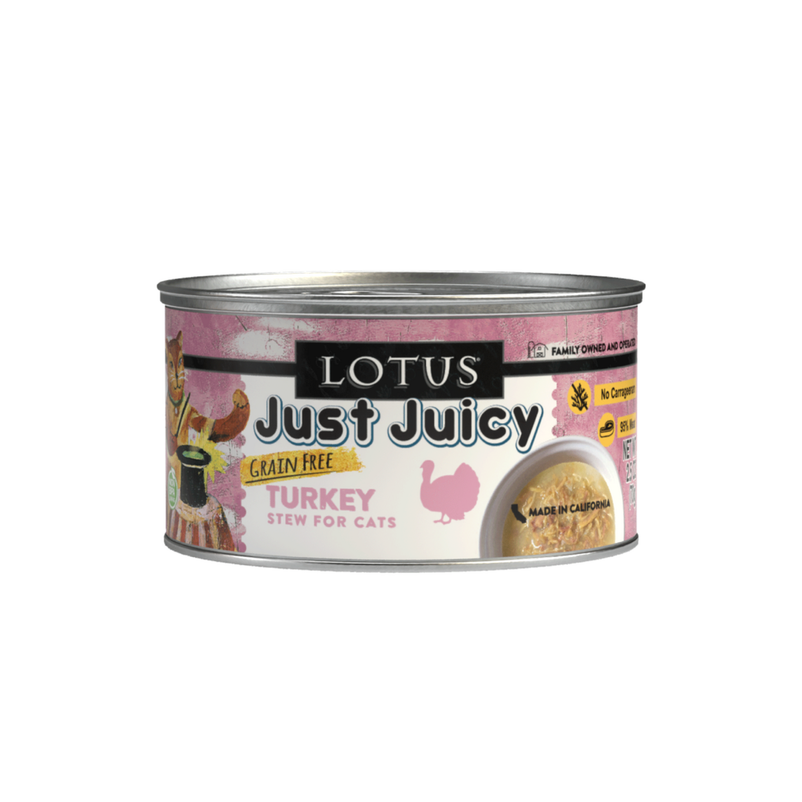 Lotus Pet Foods Lotus GF Just Juicy Stew for Cats Turkey Recipe 2.5oz