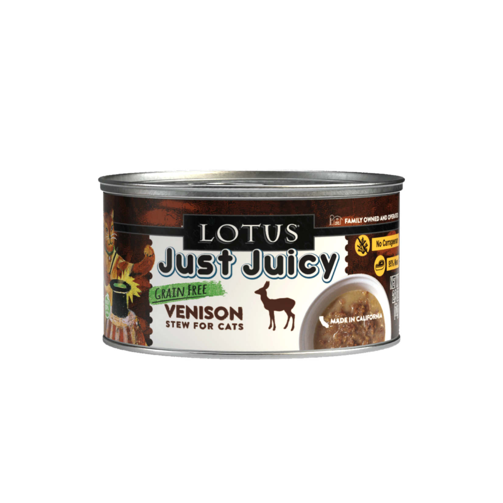 Lotus Pet Foods Lotus GF Just Juicy Stew for Cats Venison Recipe 2.5oz