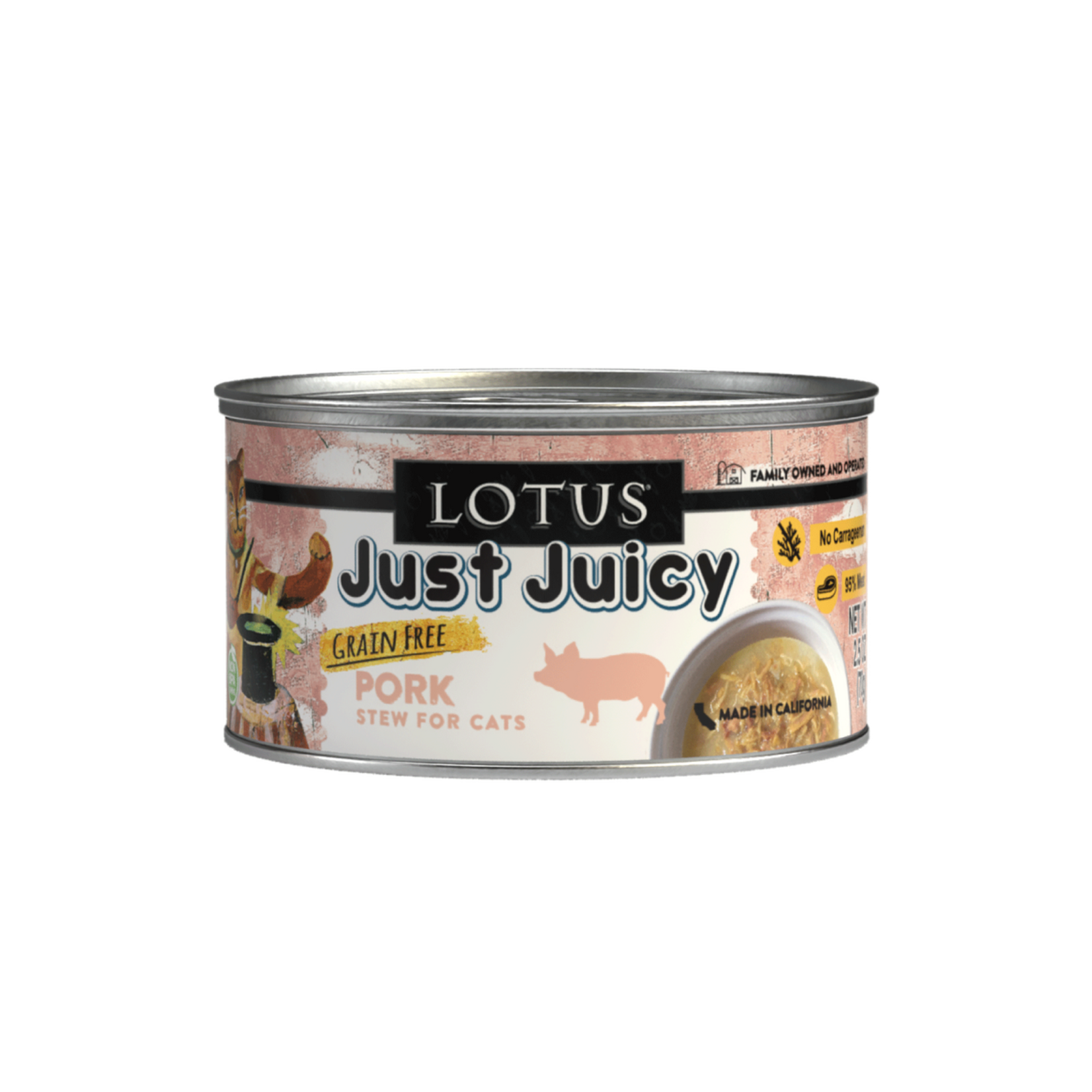 Lotus Pet Foods Lotus GF Just Juicy Stew for Cats Pork Recipe 2.5oz