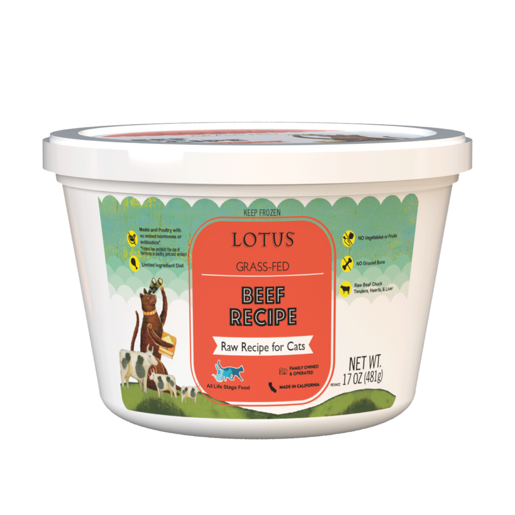 Lotus Pet Foods Lotus FZ Raw for Cats Beef Recipe 17oz