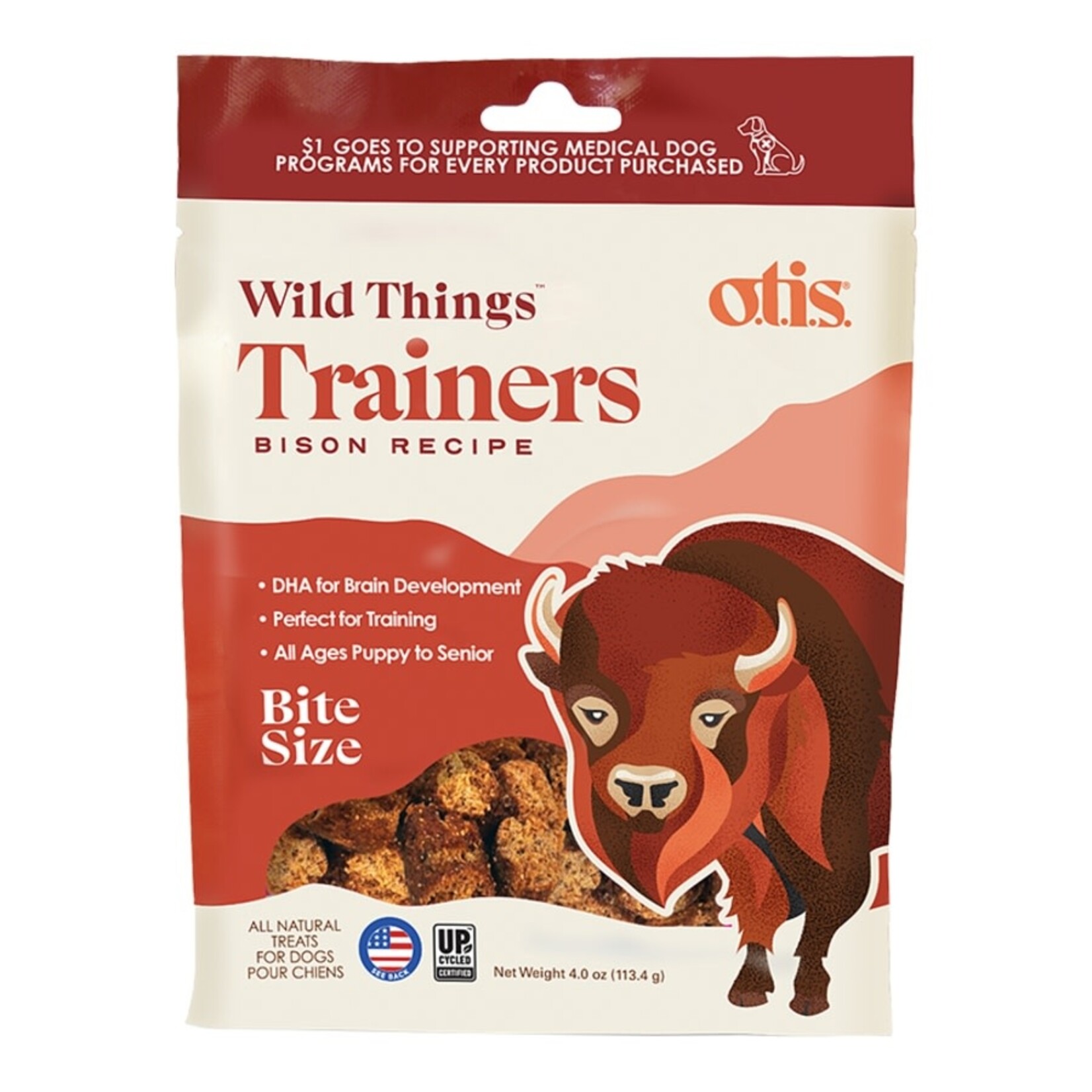O.T.I.S OTIS D Wild Things Bison Trainer Treats 4oz