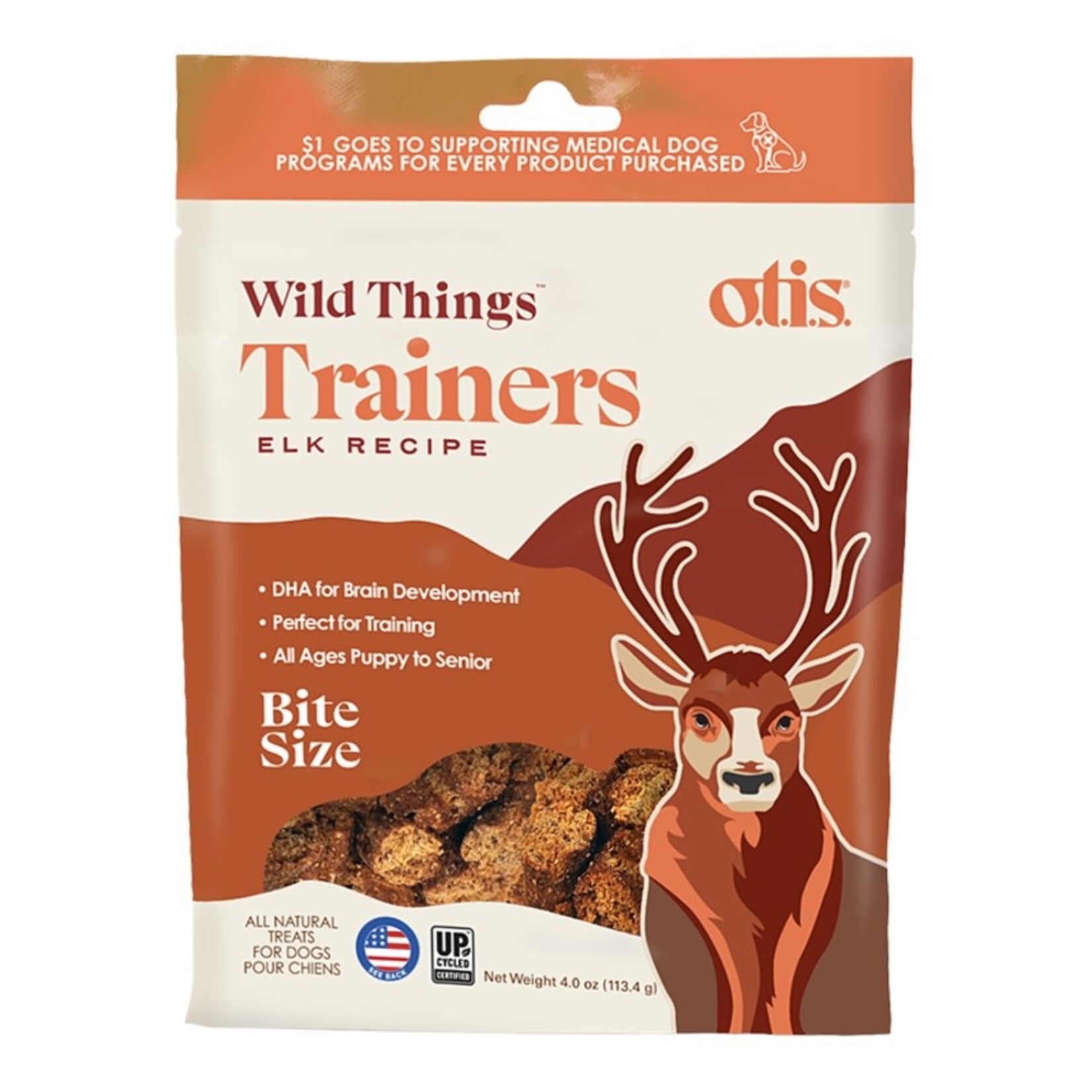 O.T.I.S OTIS D Wild Things Elk Trainer Treats 4oz