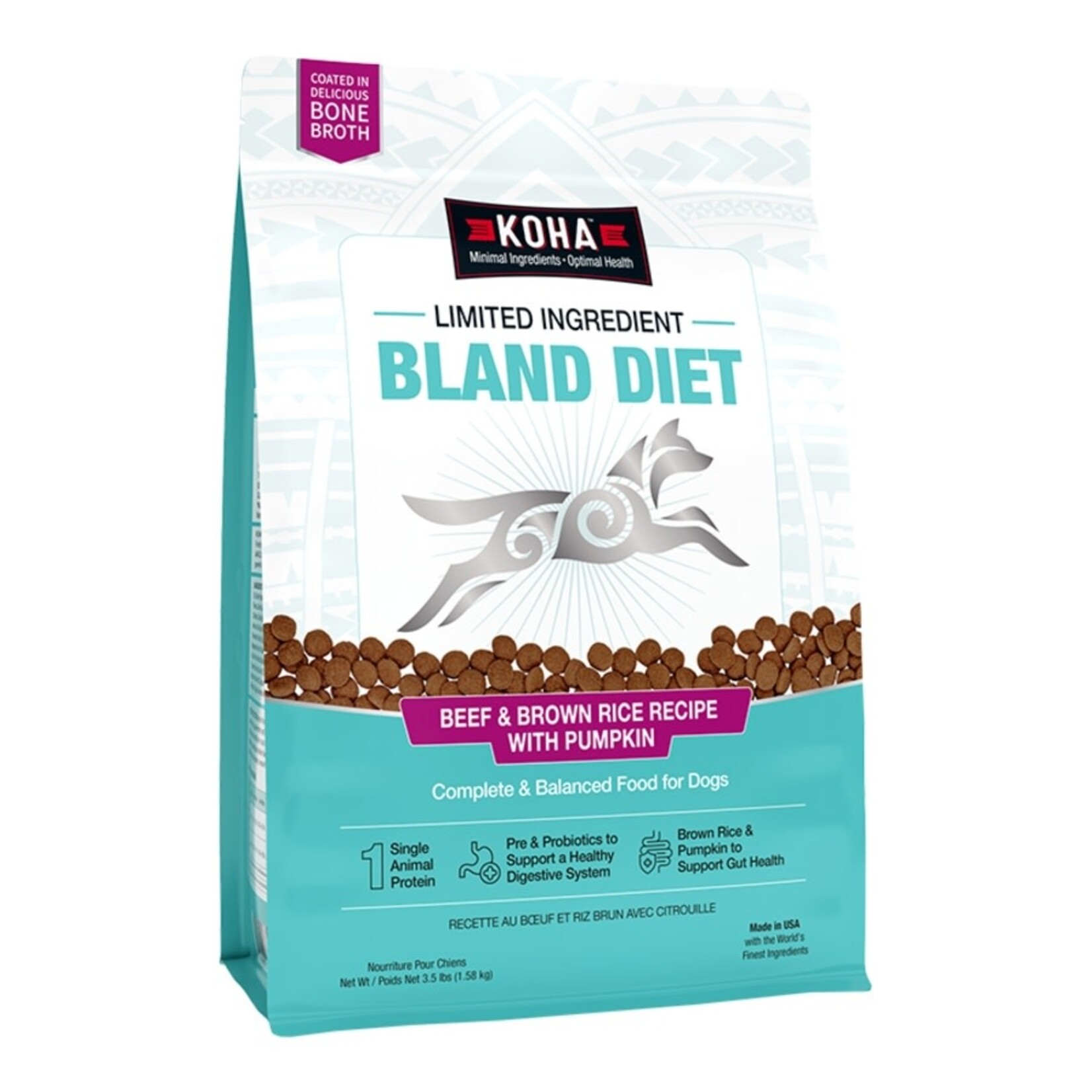 Koha Koha D LID Bland Diet Beef & Brown Rice Kibble 3.5#