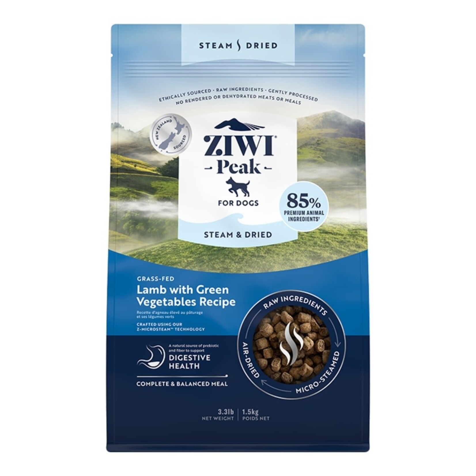 Ziwi Peak Ziwi Peak for Dogs Steam & Dried Lamb With Green Veggies Recipe 3.3#