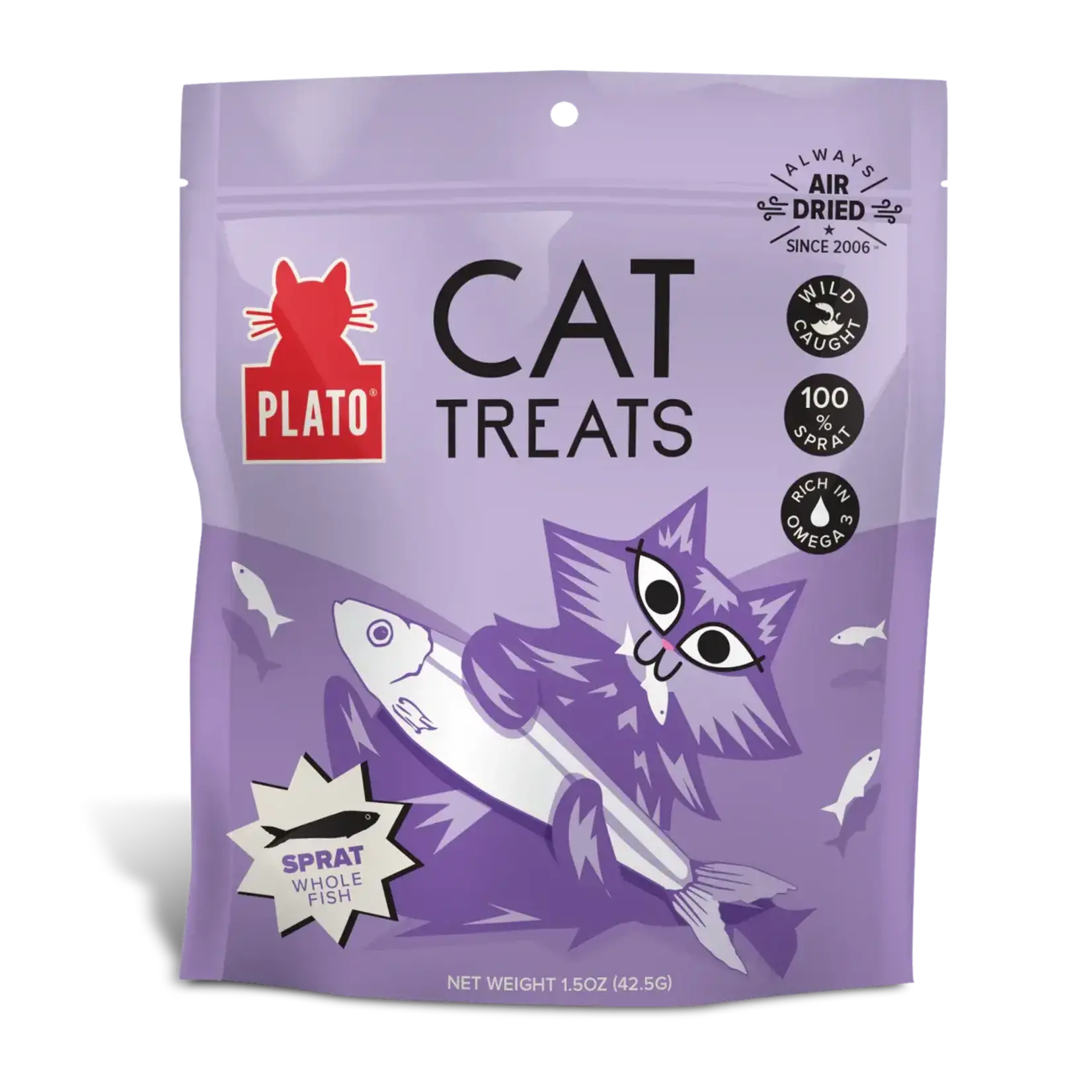 Plato Pet Treats Plato Air-Dried Cat Treats Whole Sprat Fish 1.5oz