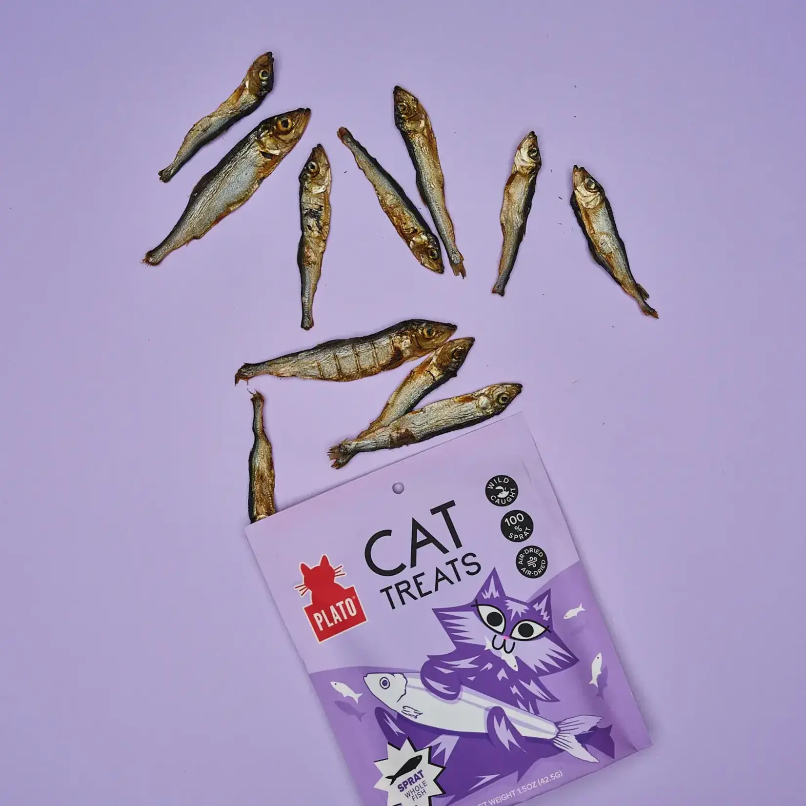 Plato Pet Treats Plato Air-Dried Cat Treats Whole Sprat Fish 1.5oz