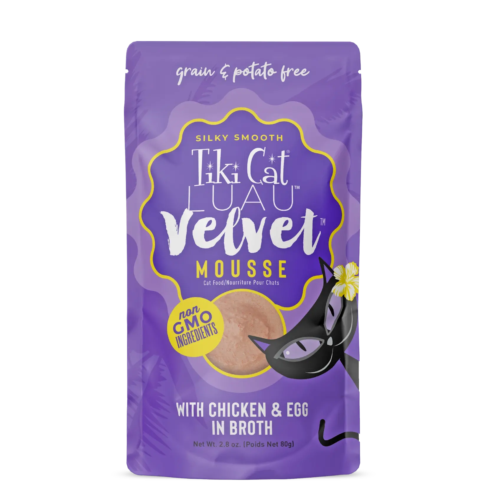 Tiki Pets Tiki Cat Luau Velvet Mousse Chicken & Egg 2.8 OZ Pouch