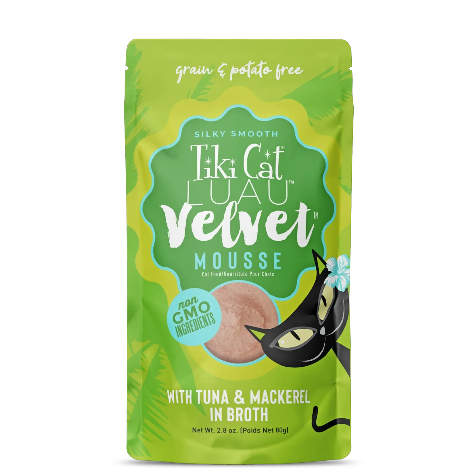 Tiki Pets Tiki Cat Luau Velvet Mousse Tuna & Mackerel 2.8oz Pouch