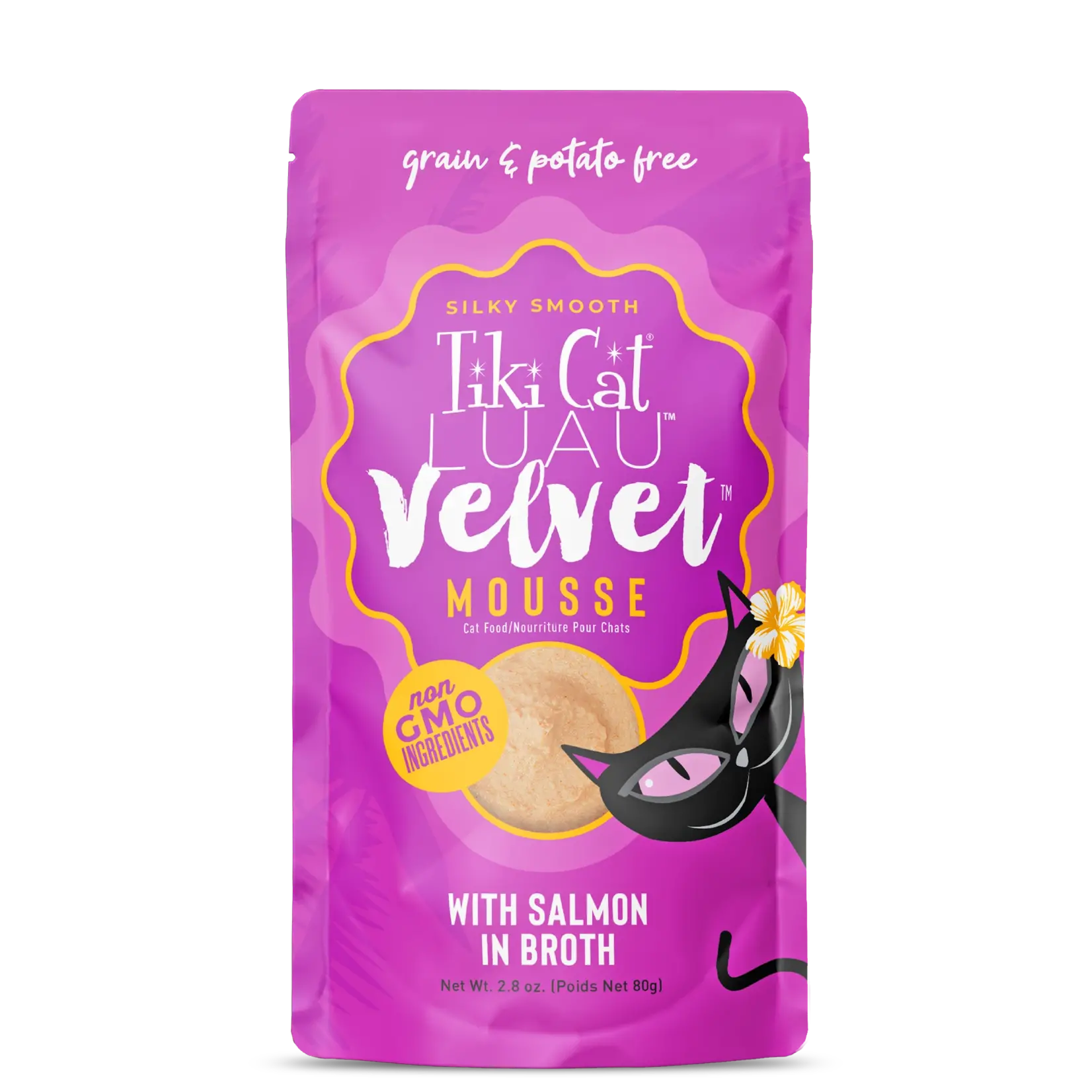 Tiki Pets Tiki Cat Luau Velvet Mousse Salmon 2.8 OZ Pouch