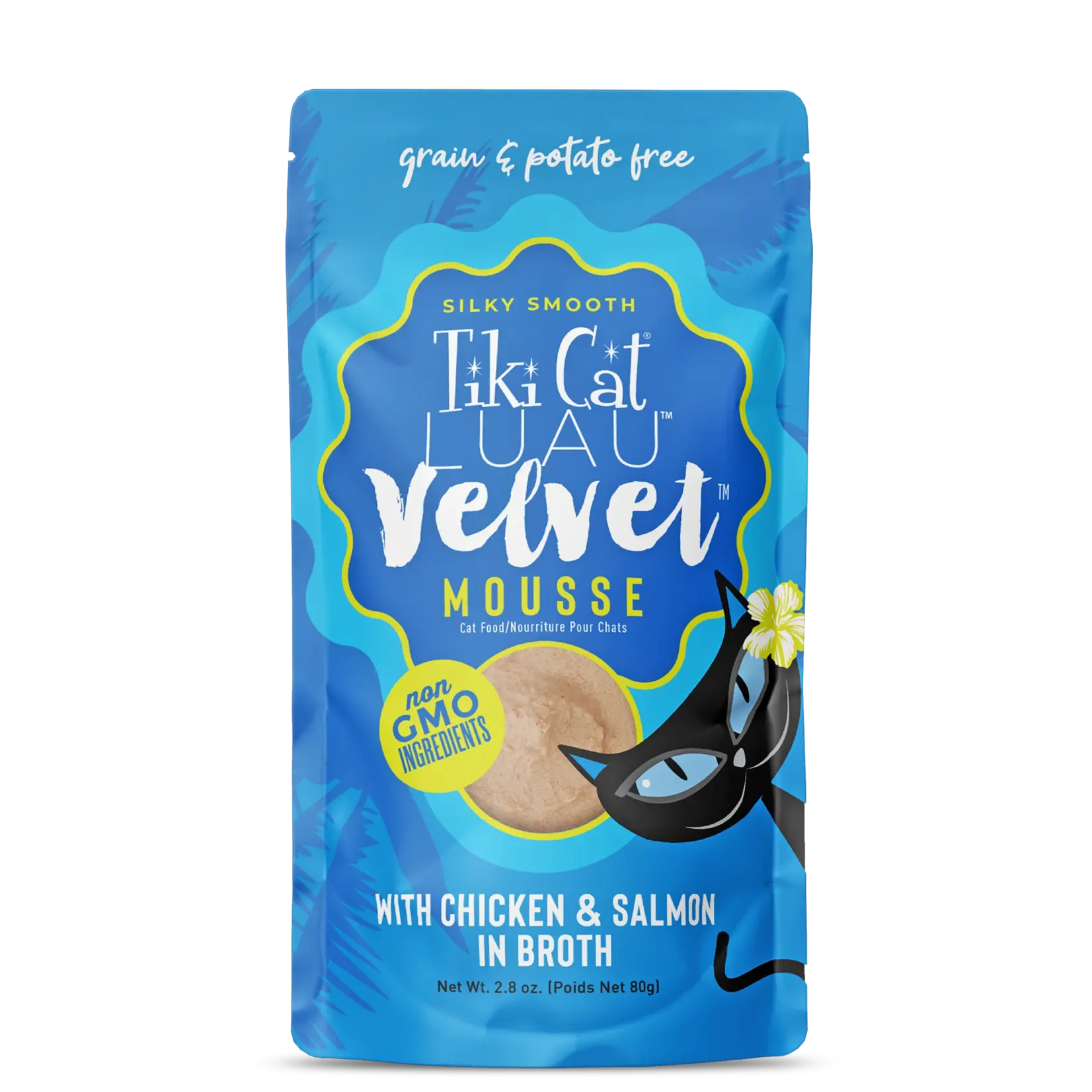 Tiki Pets Tiki Cat Luau Velvet Mousse Chicken & Salmon 2.8 OZ Pouch
