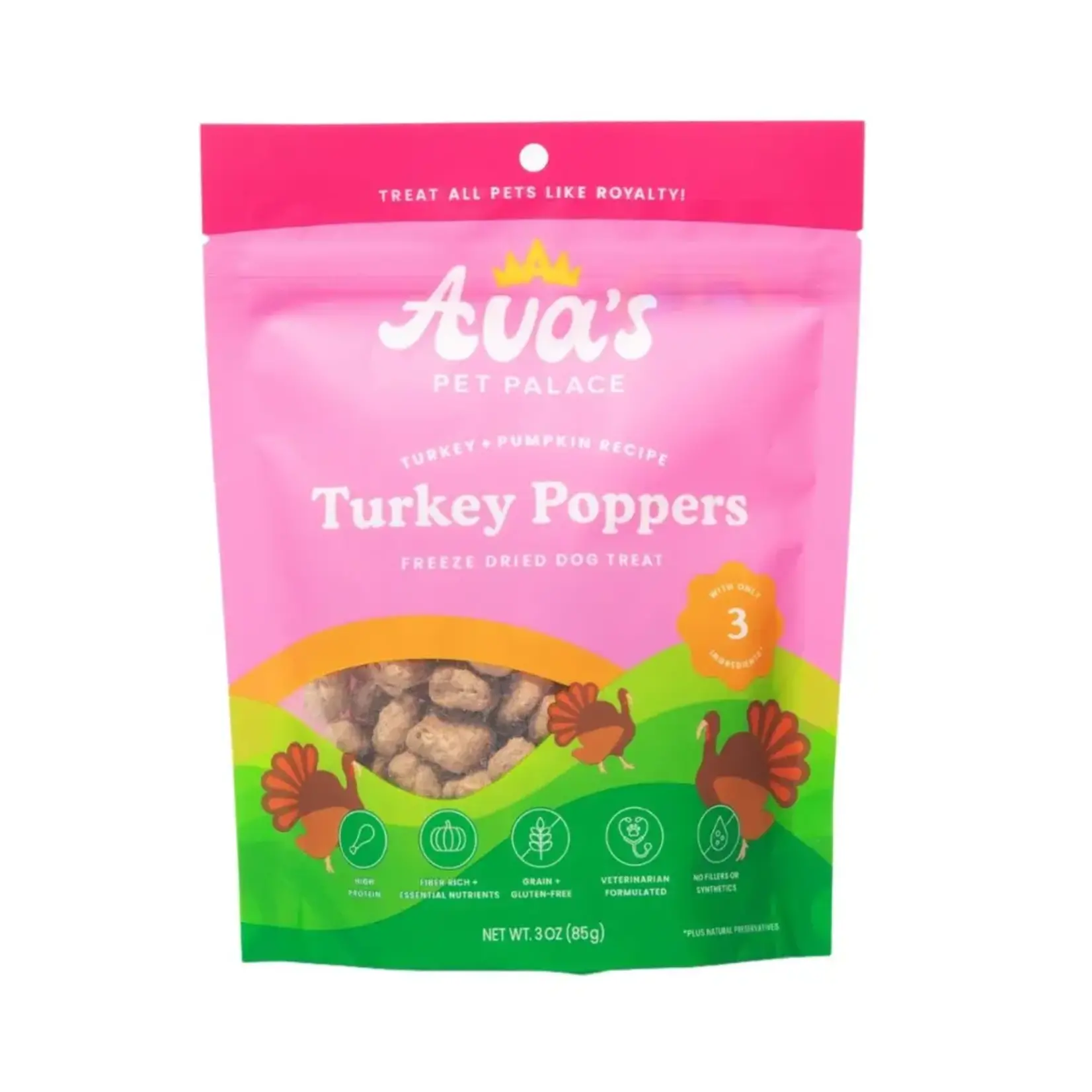 Ava's Pet Palace Ava's Pet Palace Turkey Poppers 3OZ