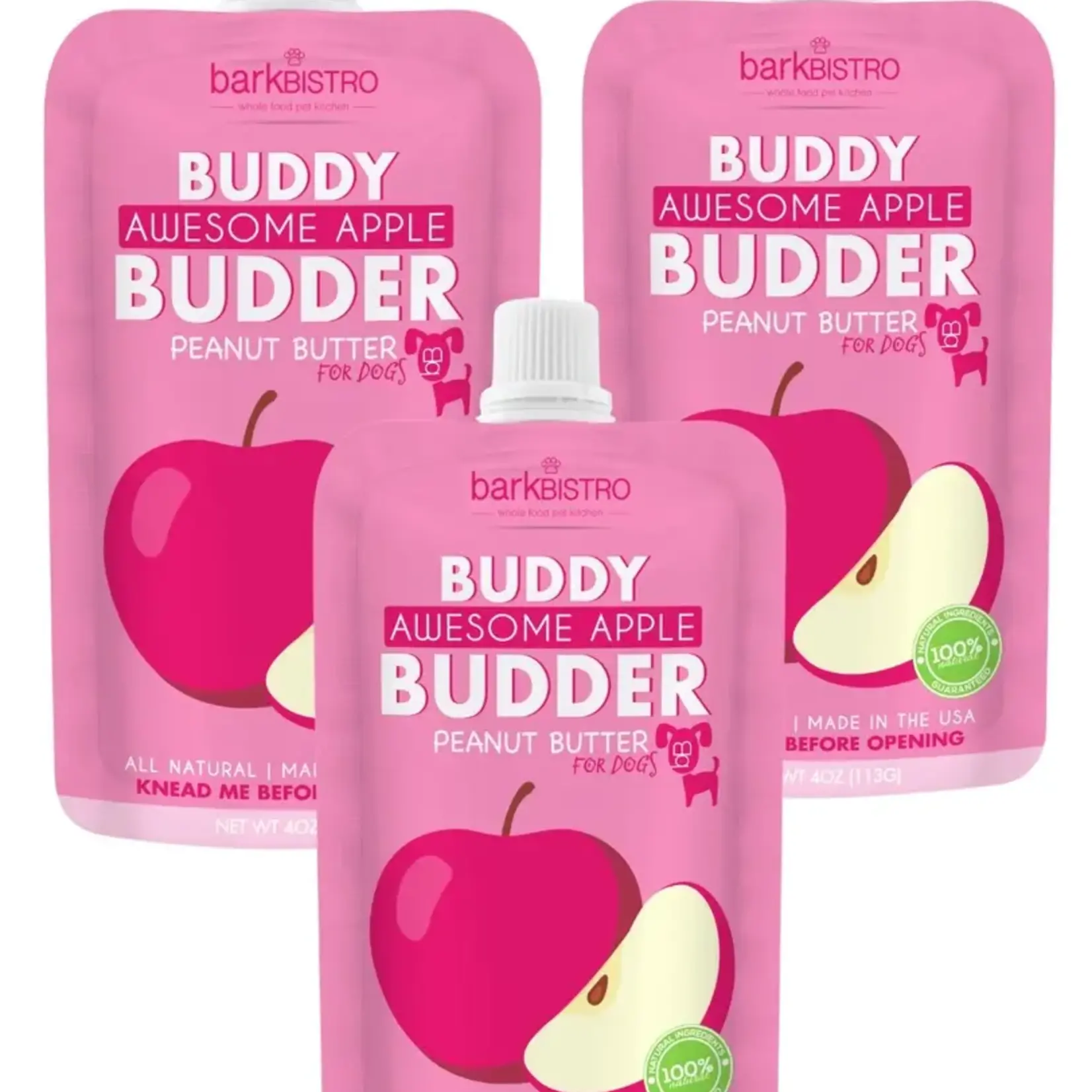 Bark Bistro Buddy Budder Awesome Apple Peanut Butter Pouch 4OZ